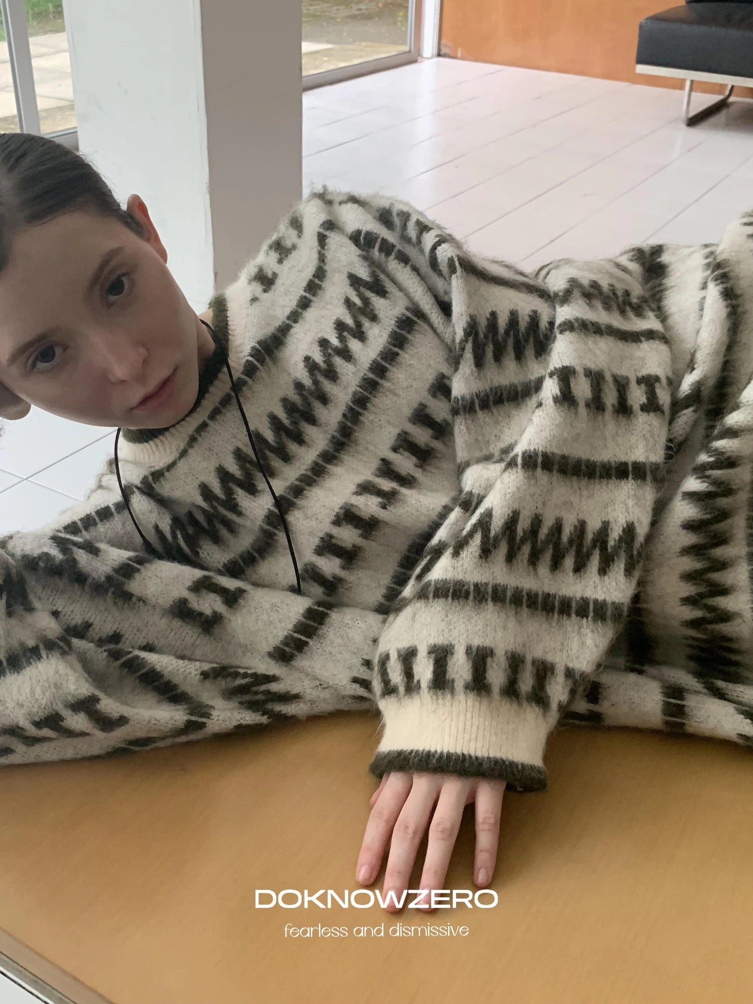 DKZ OFFICIAL Vintage Striped Crewneck Sweater