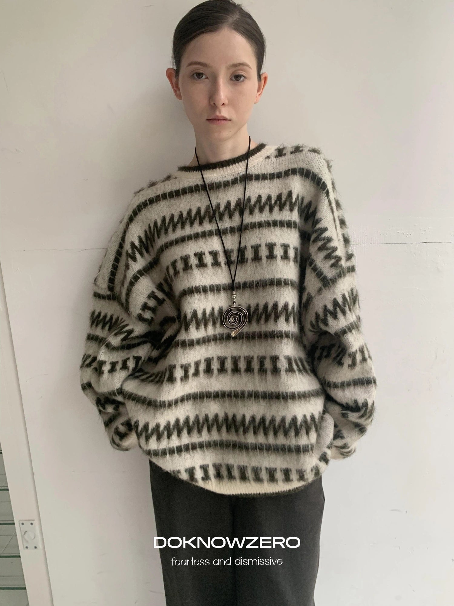 DKZ OFFICIAL Vintage Striped Crewneck Sweater