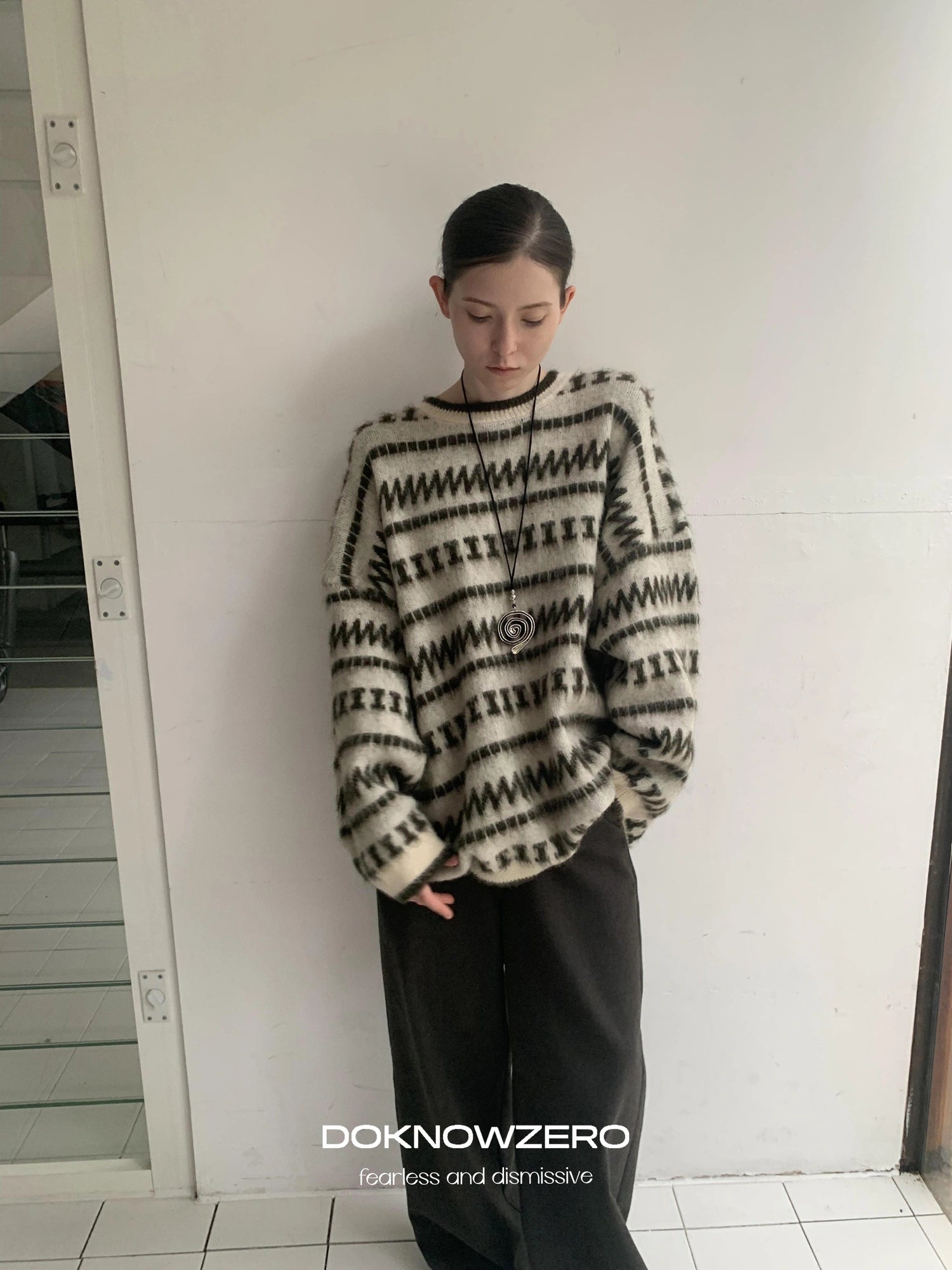 DKZ OFFICIAL Vintage Striped Crewneck Sweater