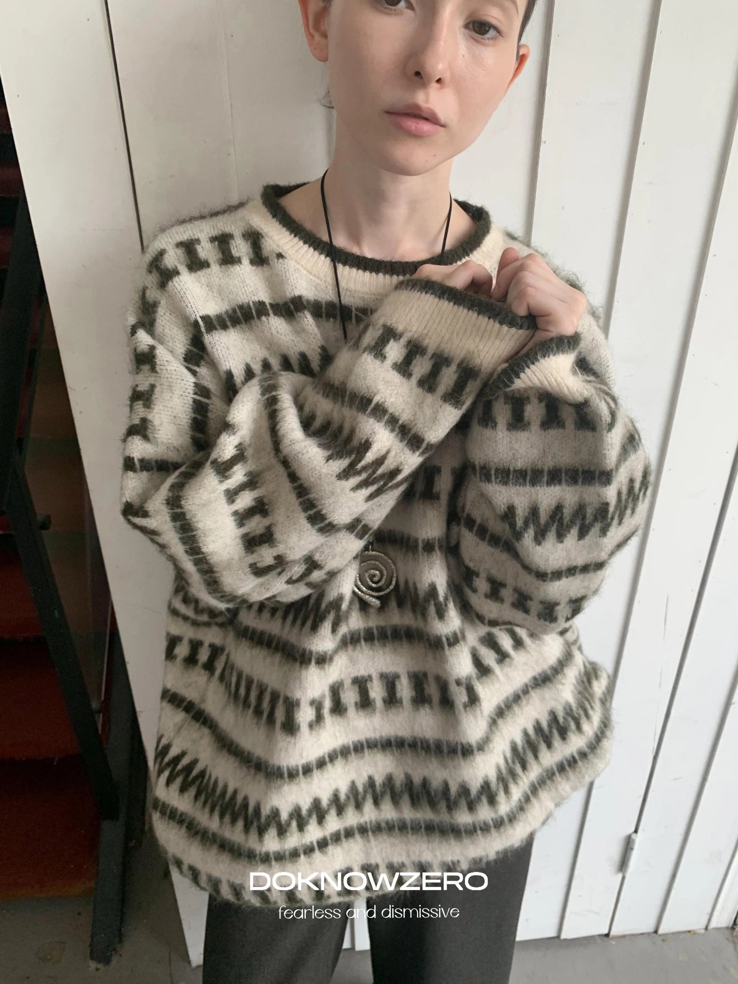 DKZ OFFICIAL Vintage Striped Crewneck Sweater