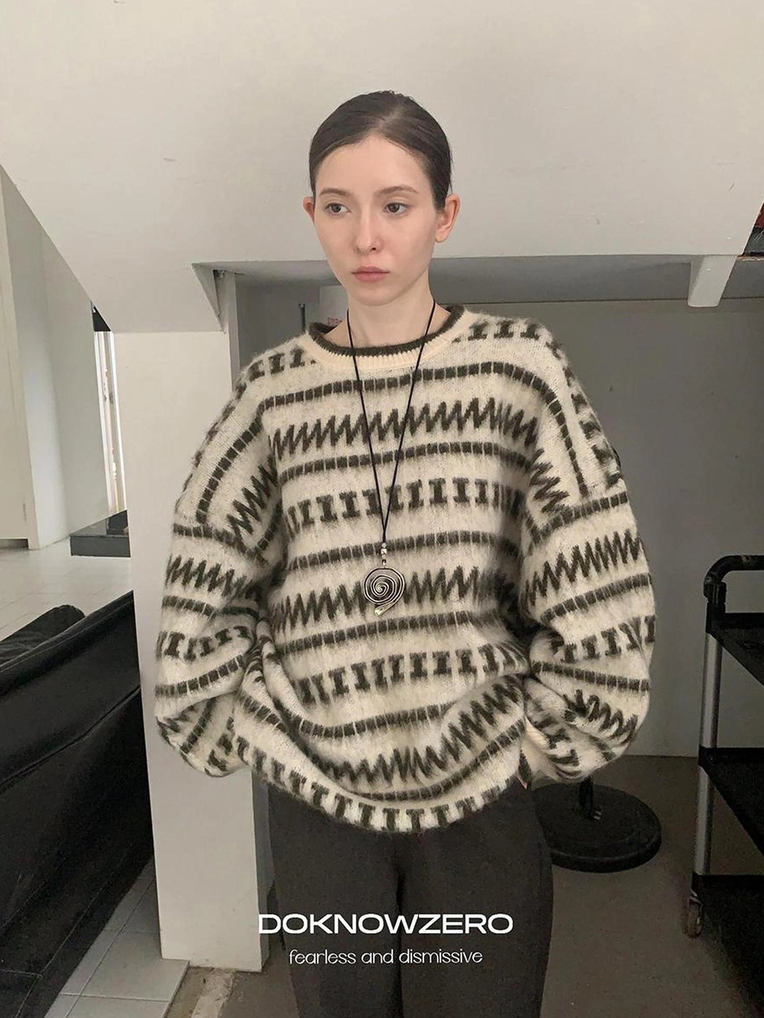 DKZ OFFICIAL Vintage Striped Crewneck Sweater