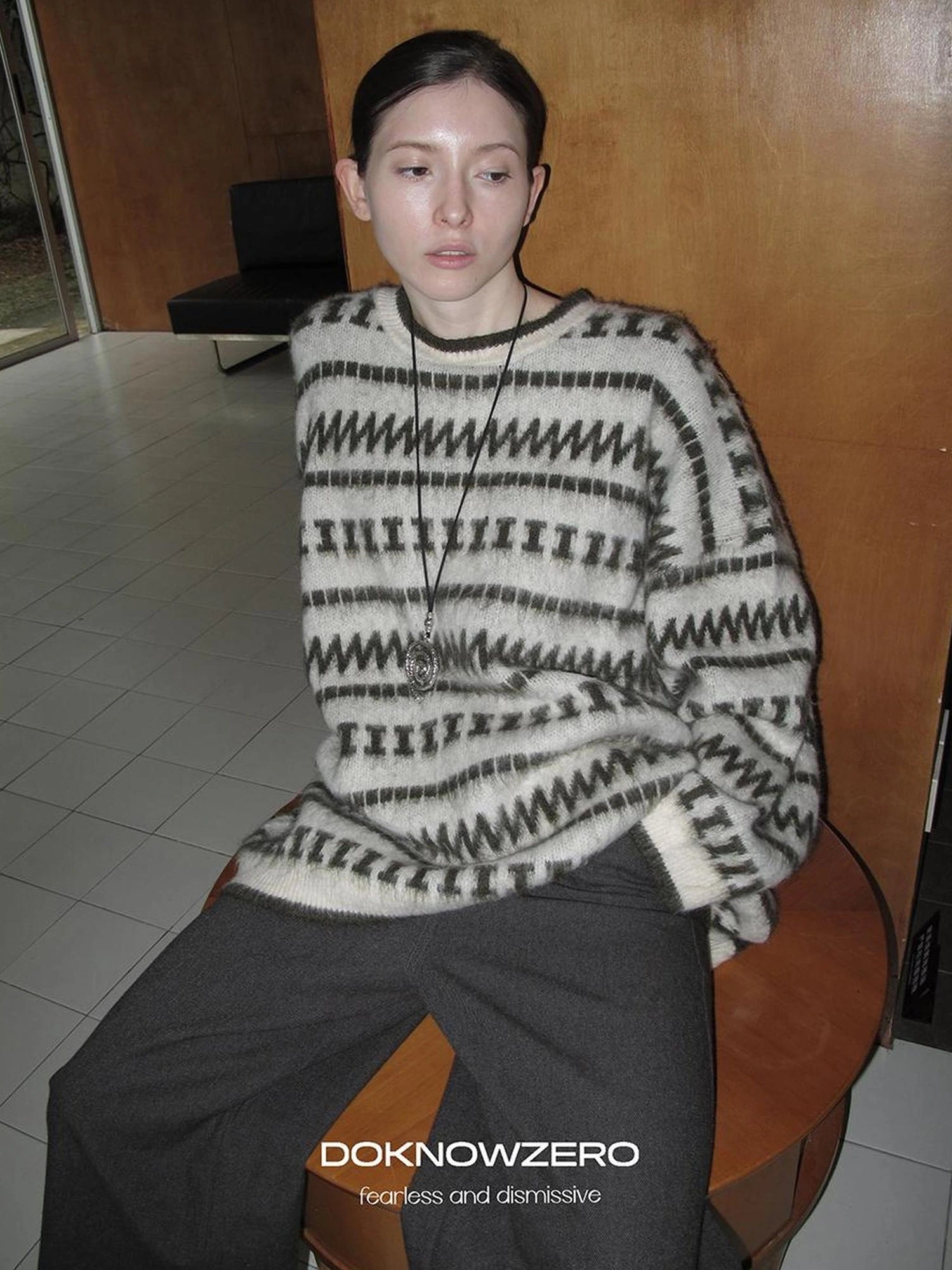 DKZ OFFICIAL Vintage Striped Crewneck Sweater