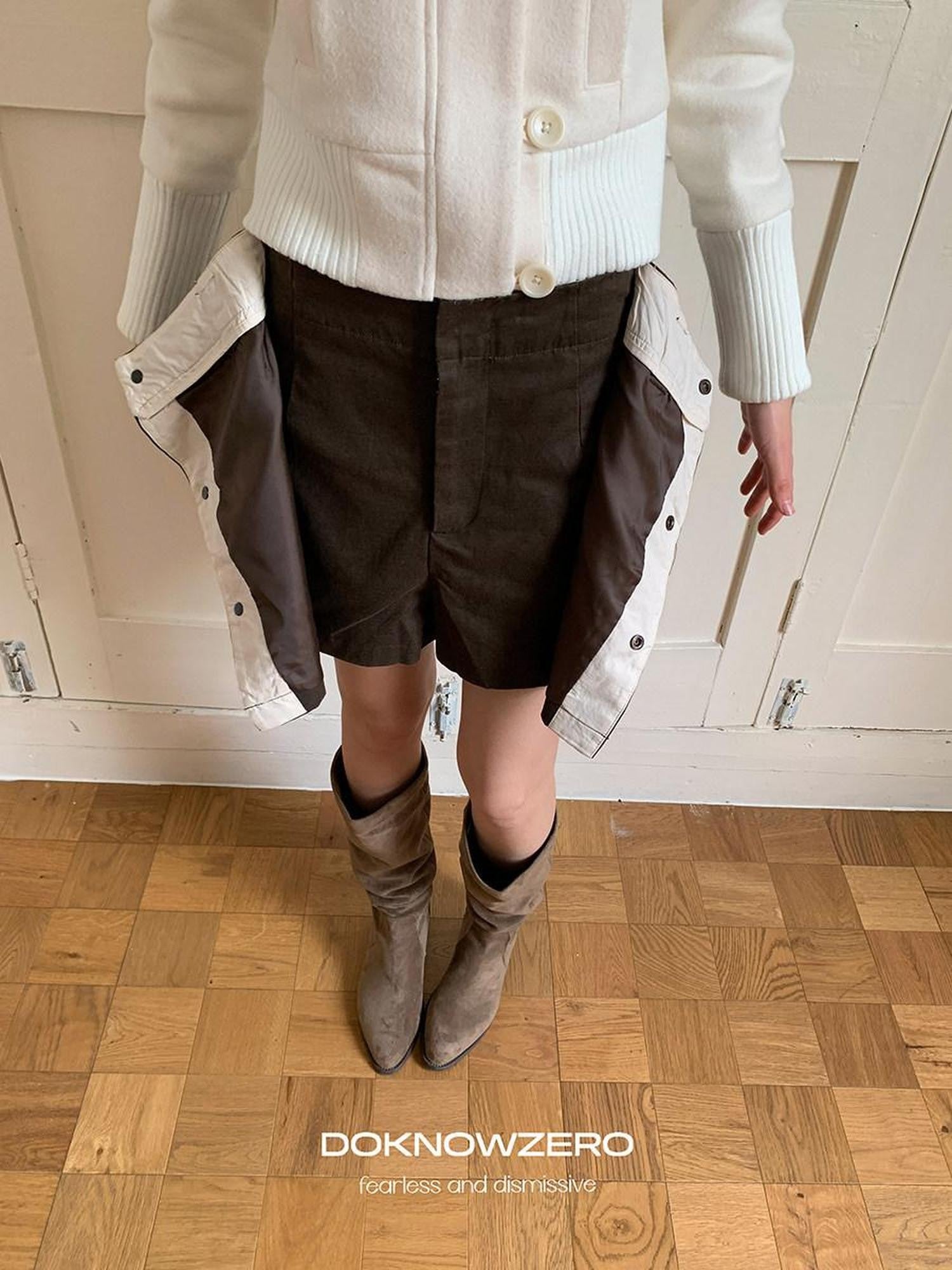 DKZ OFFICIAL Vintage Utility Faux Two Piece A Line Women&