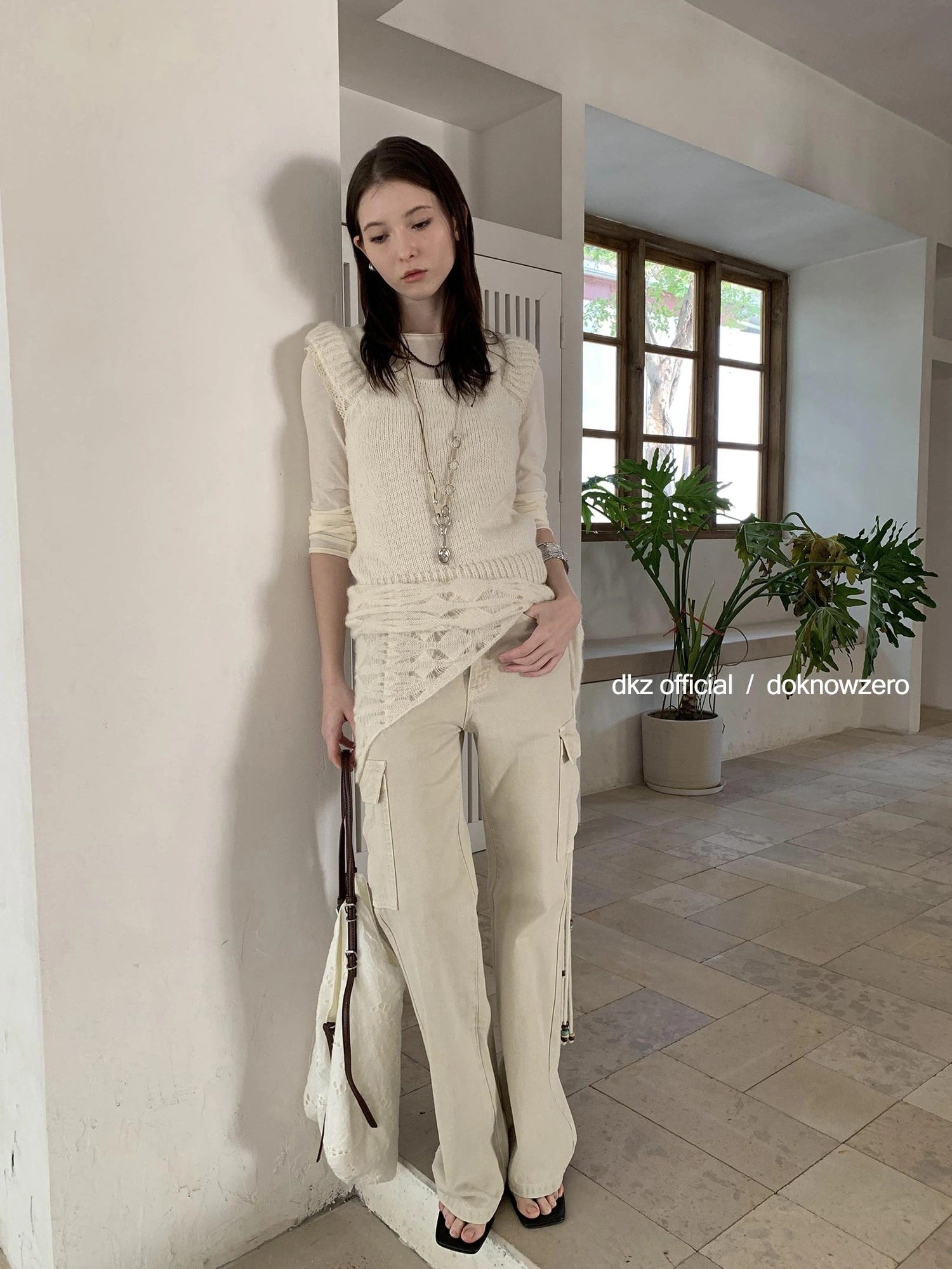 DKZ OFFICIAL Vintage Washed Wide Leg Trousers