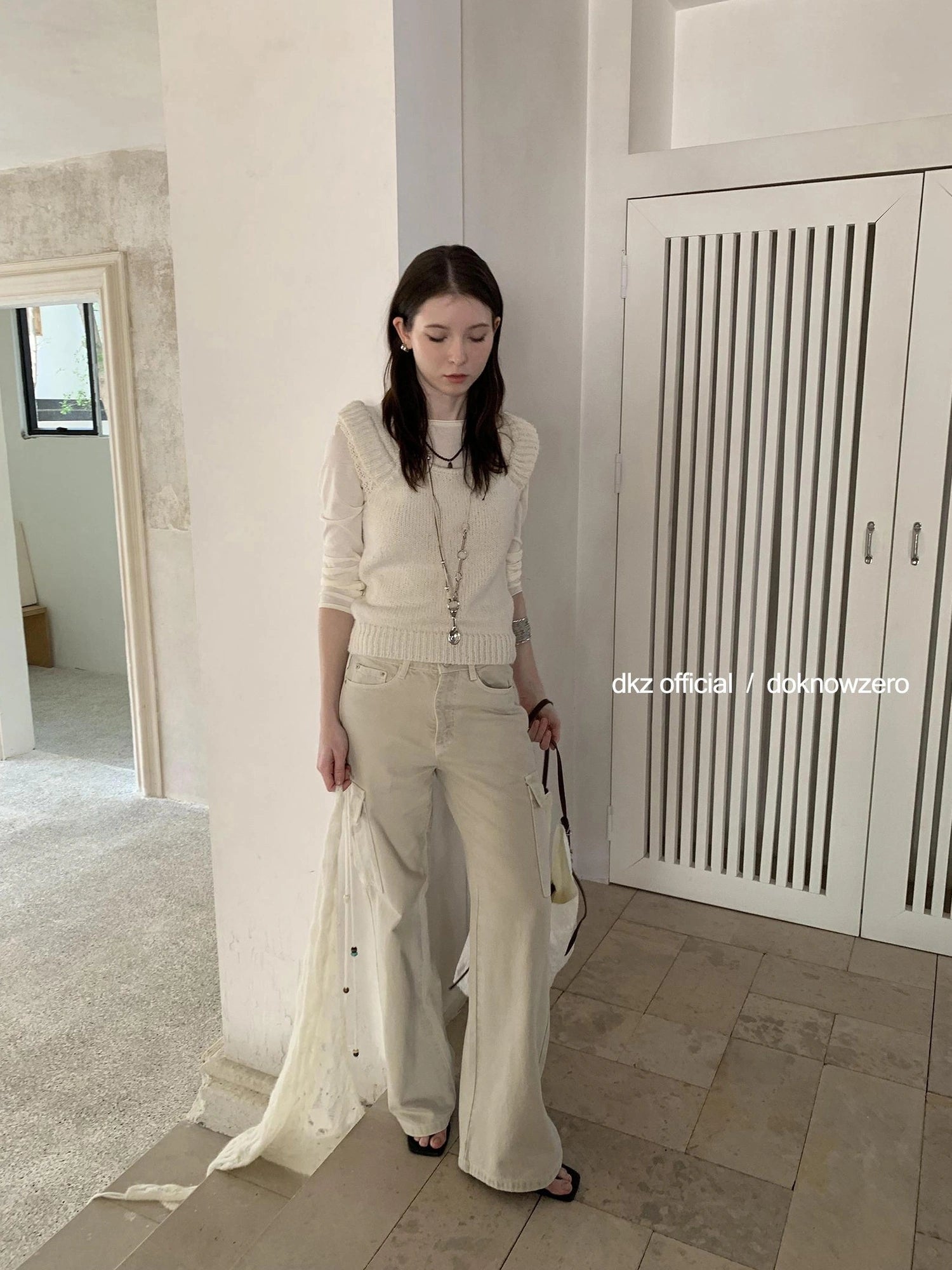 DKZ OFFICIAL Vintage Washed Wide Leg Trousers