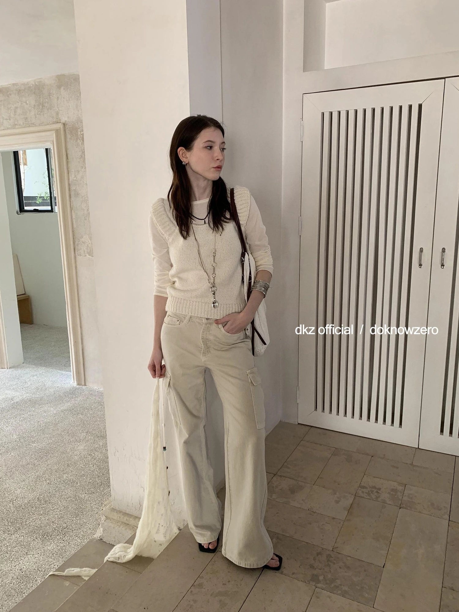 DKZ OFFICIAL Vintage Washed Wide Leg Trousers