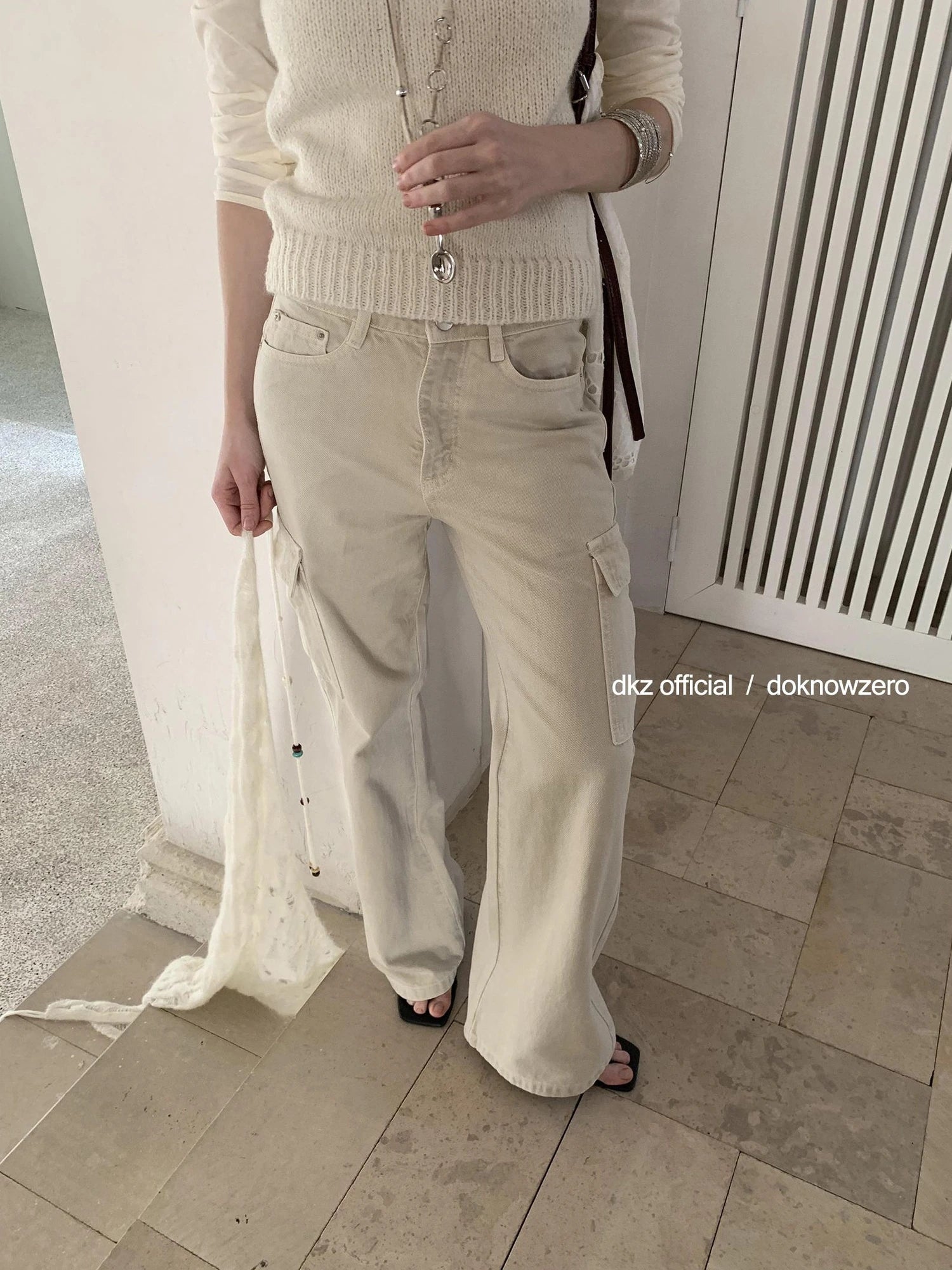DKZ OFFICIAL Vintage Washed Wide Leg Trousers