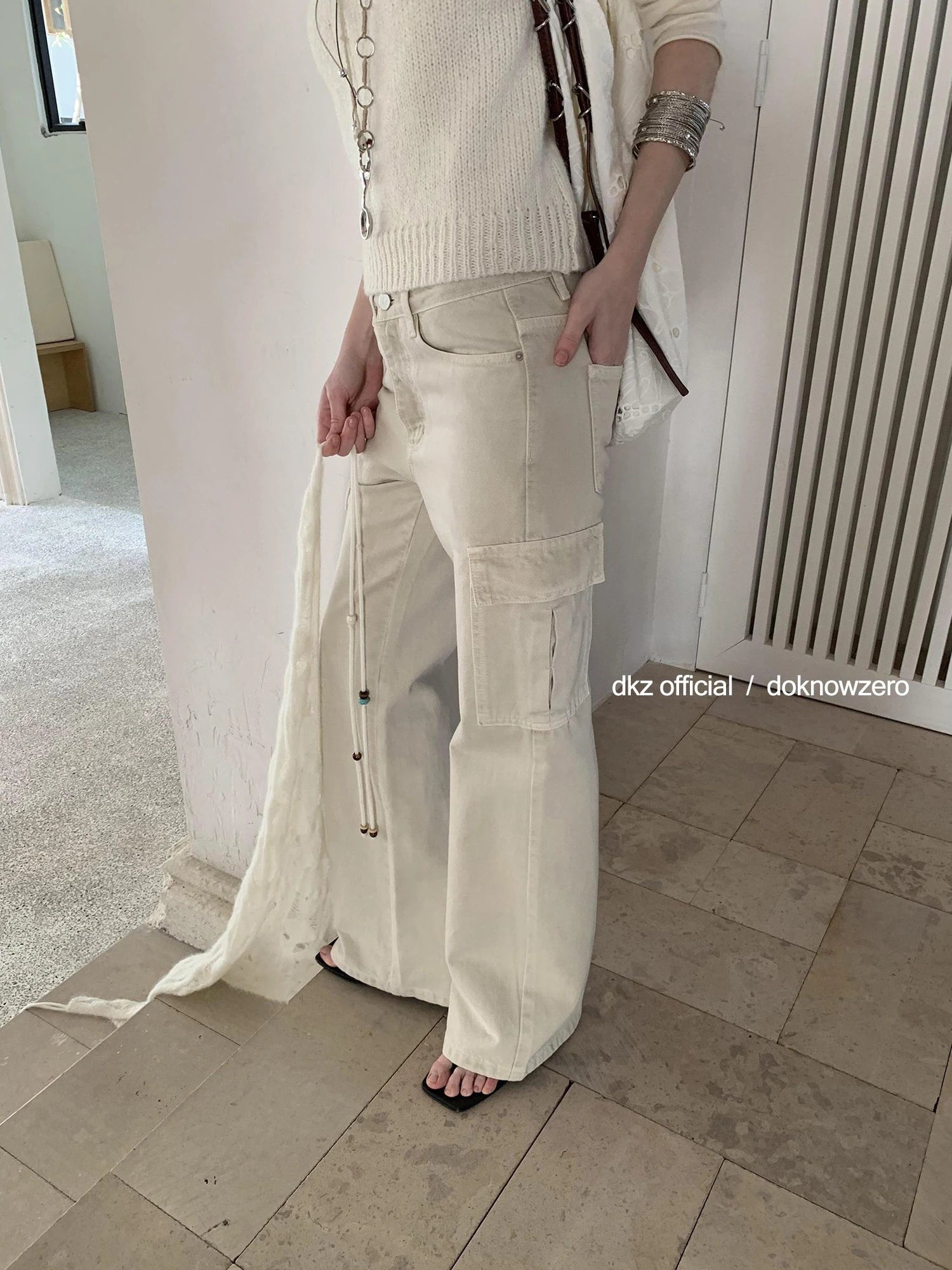 DKZ OFFICIAL Vintage Washed Wide Leg Trousers