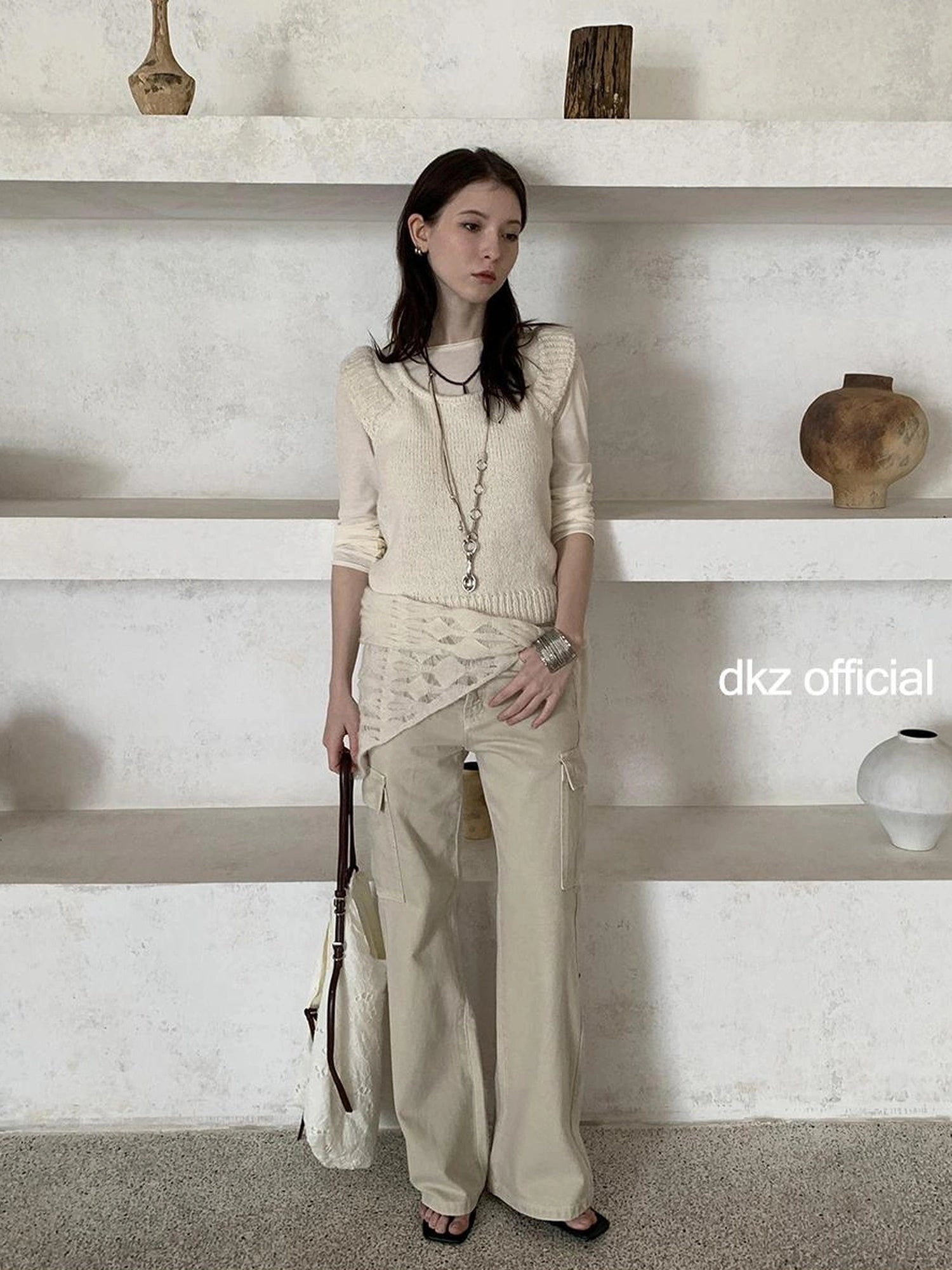 DKZ OFFICIAL Vintage Washed Wide Leg Trousers