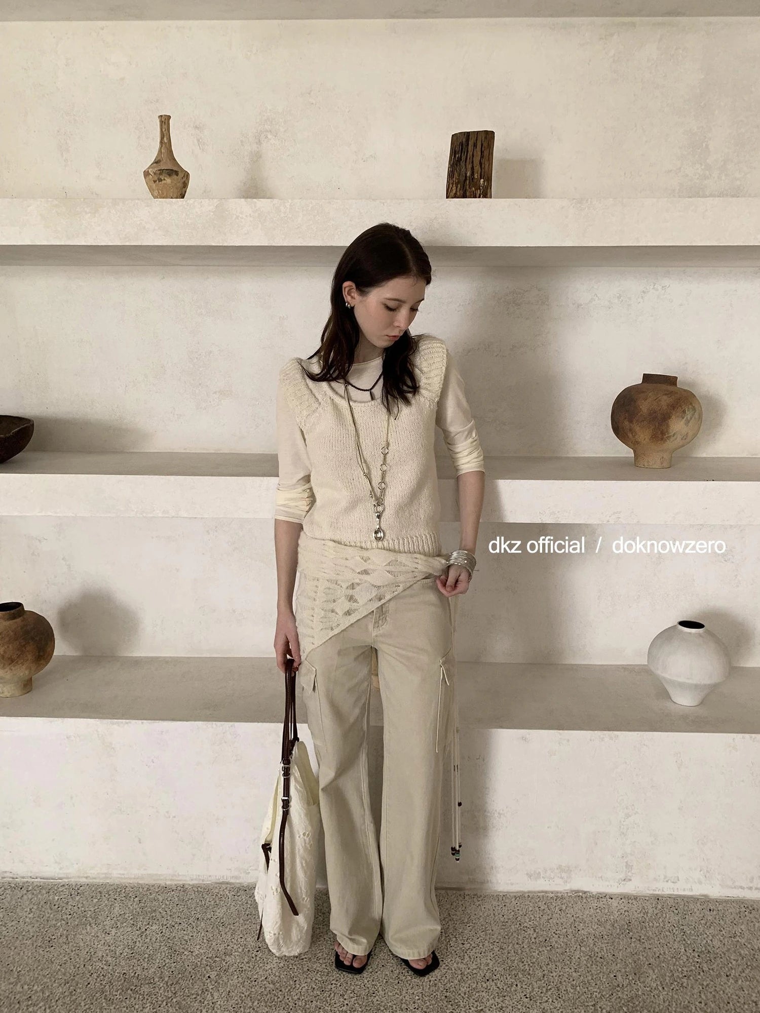 DKZ OFFICIAL Vintage Washed Wide Leg Trousers