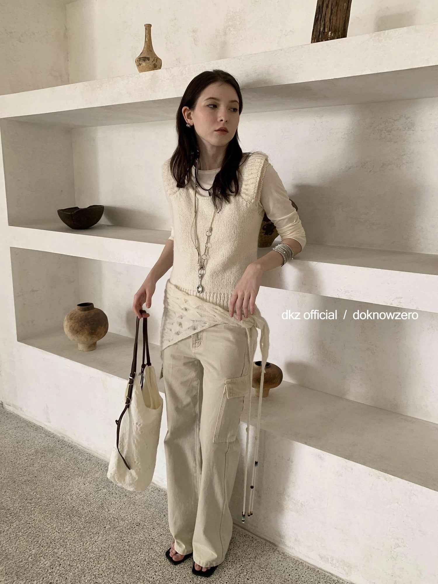 DKZ OFFICIAL Vintage Washed Wide Leg Trousers