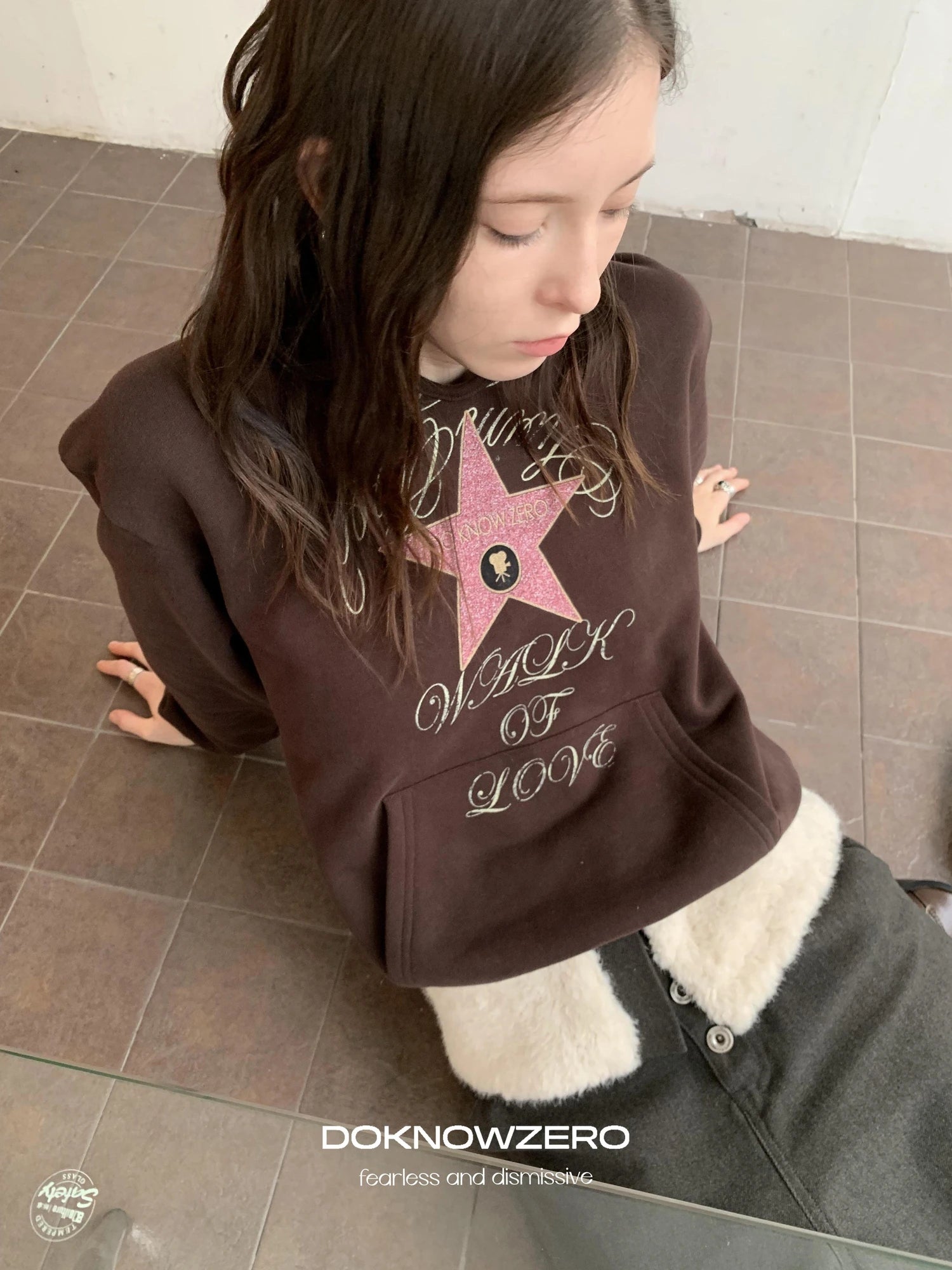 DKZ OFFICIAL Walk Of Love Fleece Hooded Sweatshirt