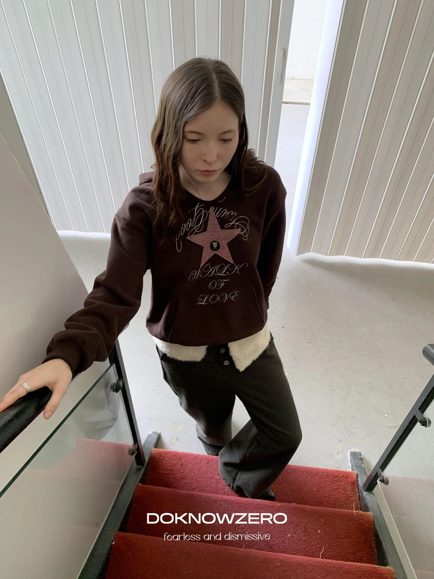 DKZ OFFICIAL Walk Of Love Fleece Hooded Sweatshirt