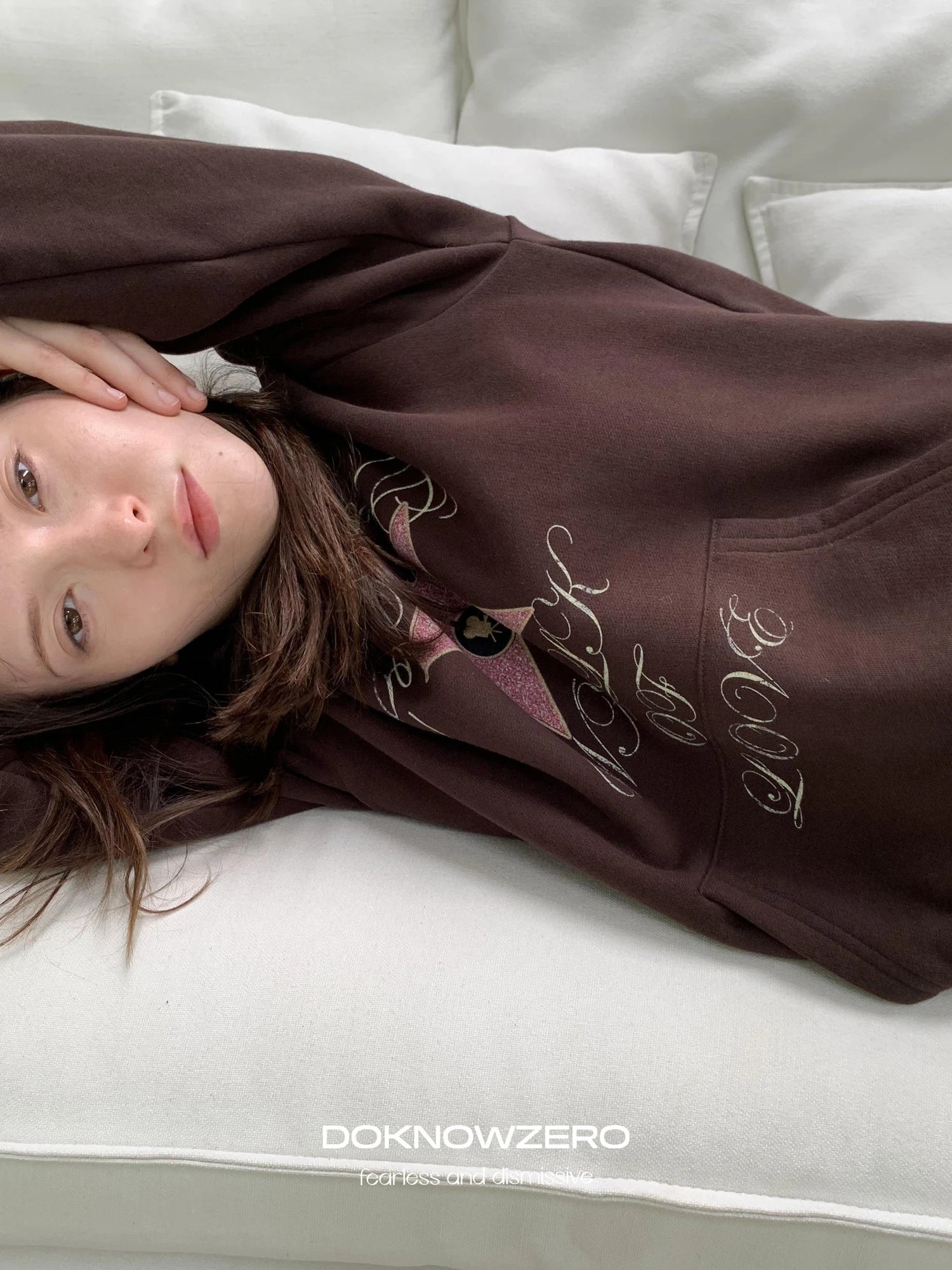 DKZ OFFICIAL Walk Of Love Fleece Hooded Sweatshirt