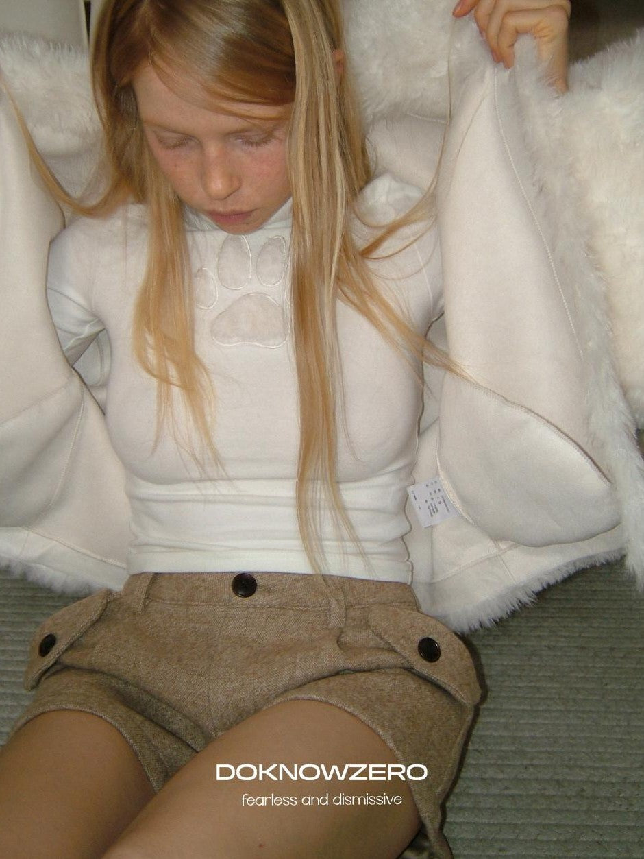 DKZ OFFICIAL White Faux Fur Oversized Boxy Women&