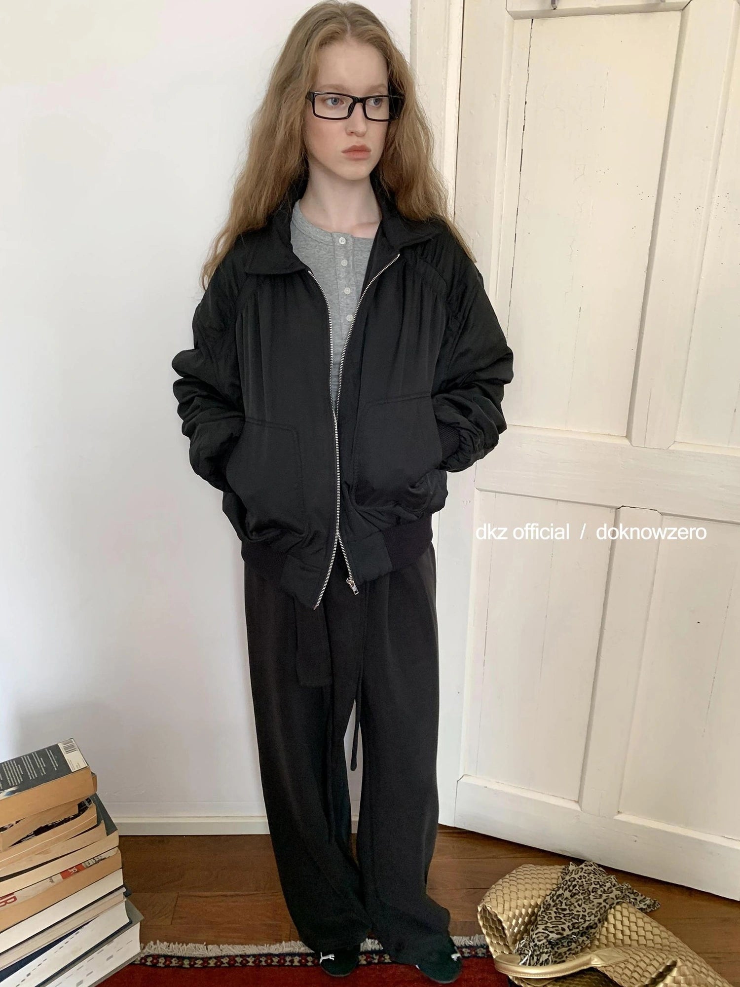 DKZ OFFICIAL Wide Leg Trousers With Tie Waist And Drape