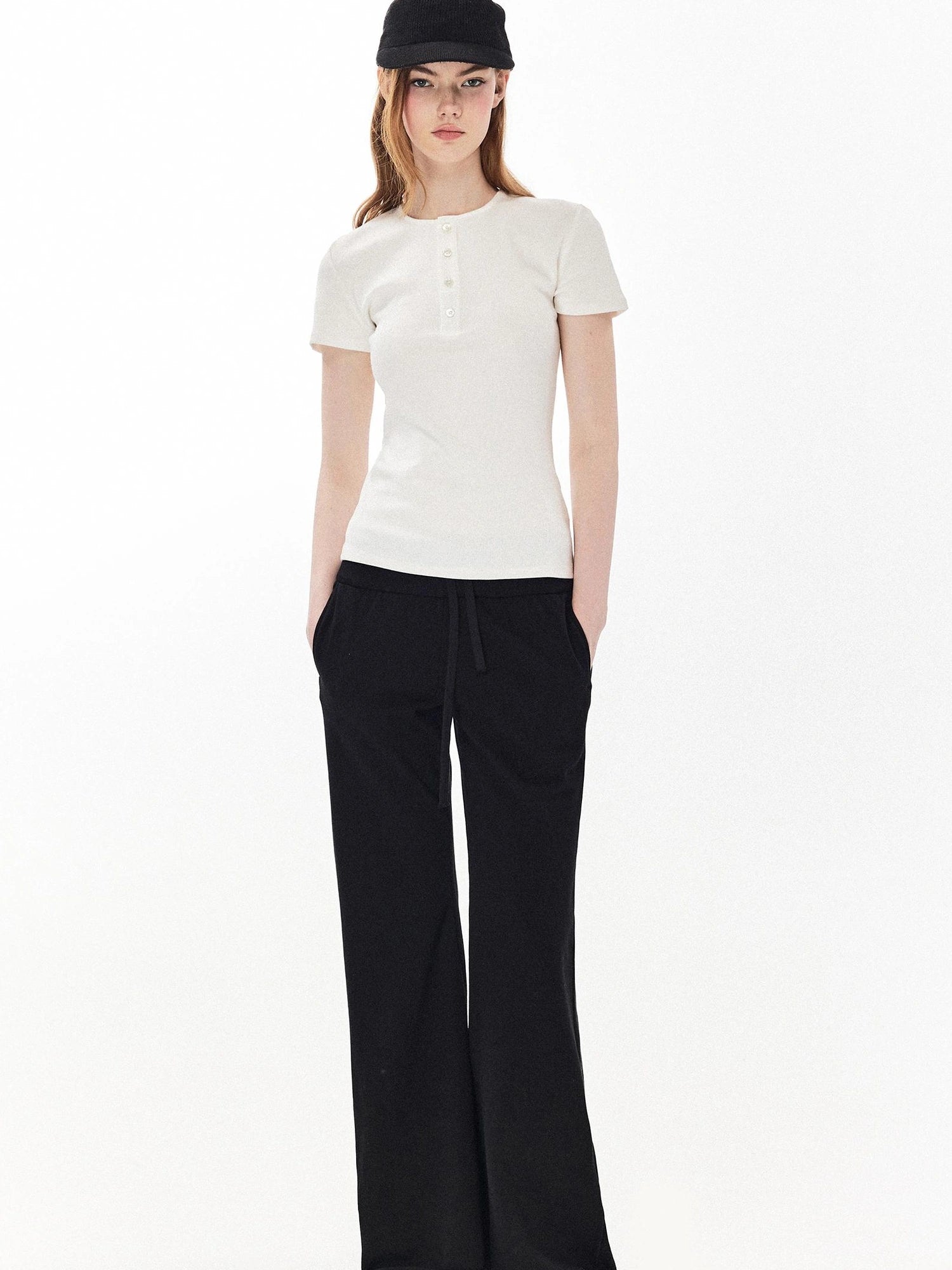 DKZ OFFICIAL Wide Waist Relaxed Flared Sweatpants