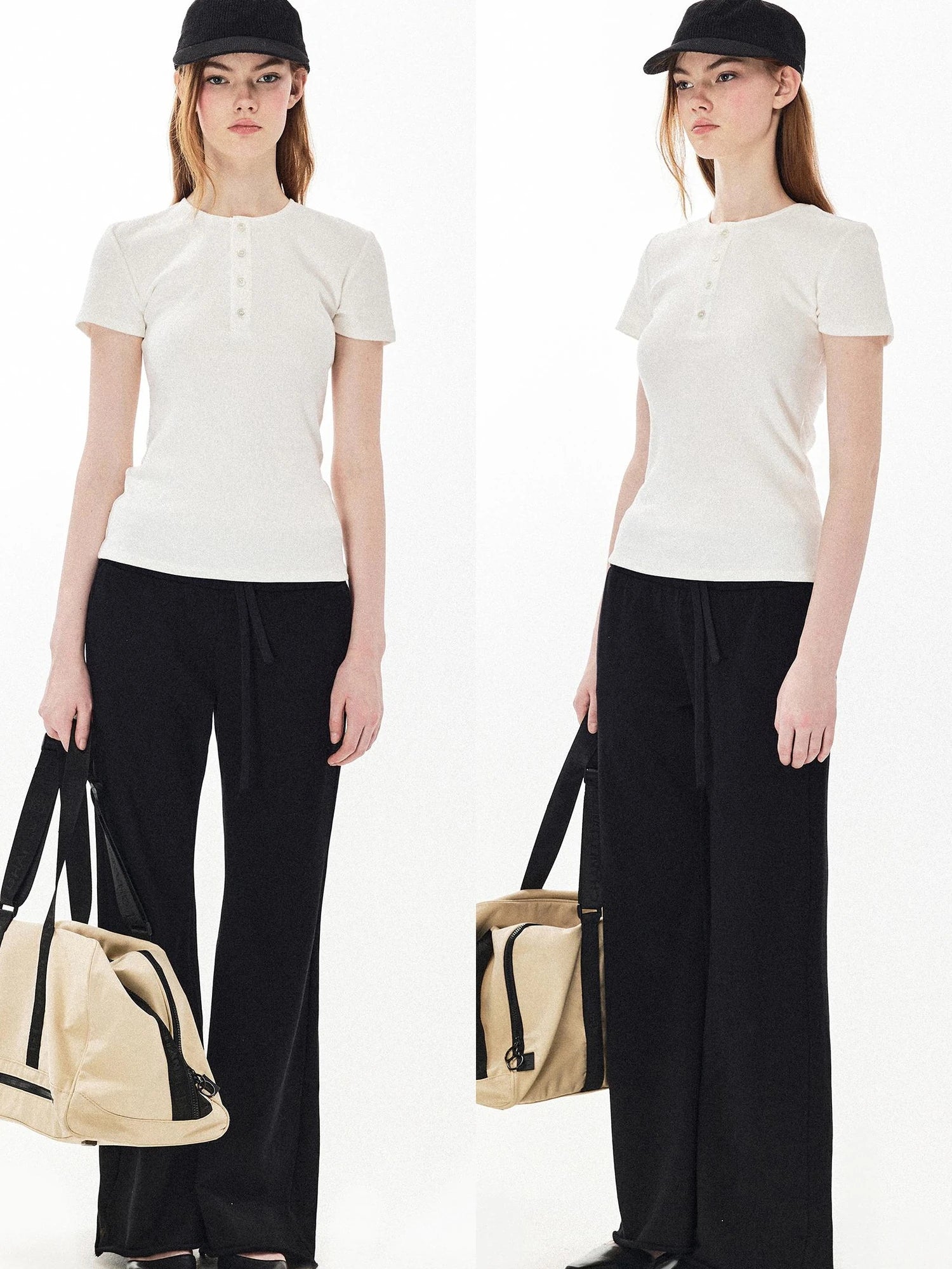 DKZ OFFICIAL Wide Waist Relaxed Flared Sweatpants