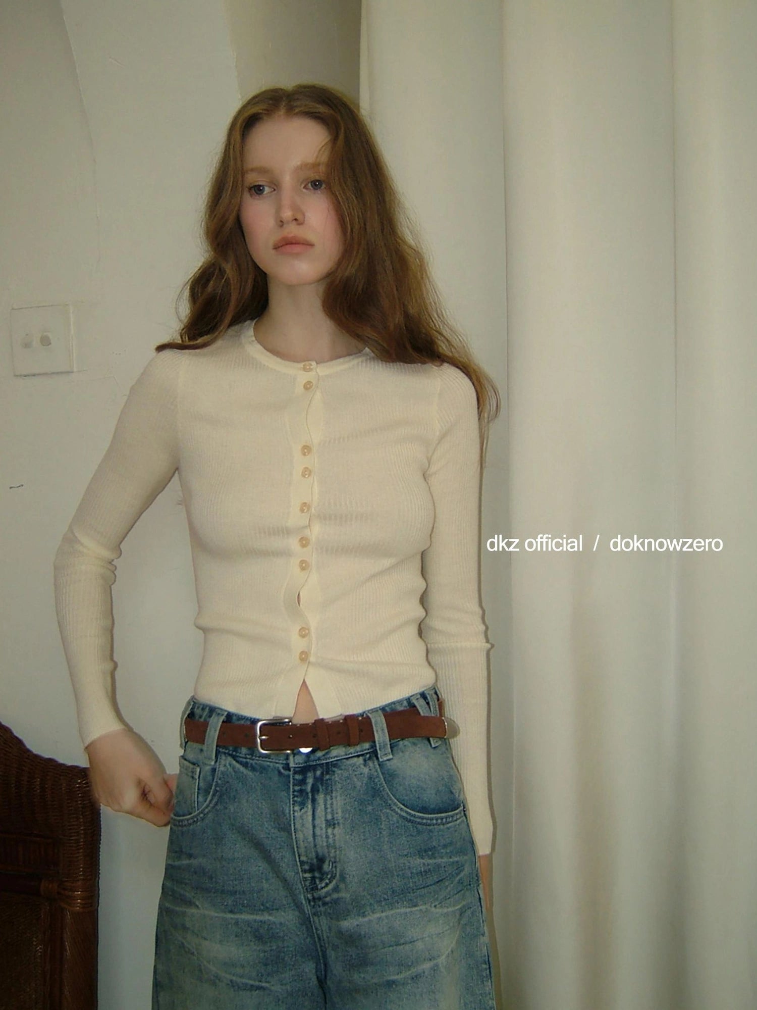 DKZ OFFICIAL Women Slim Fit Knit Cardigan For Autumn