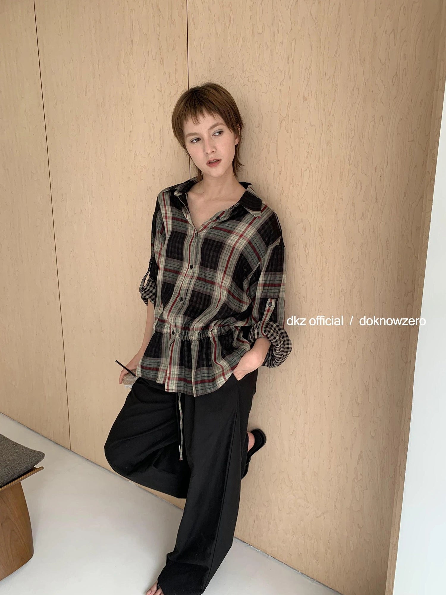 DKZ OFFICIAL Women Summer Loose Fit Drawstring Waist Long Pants