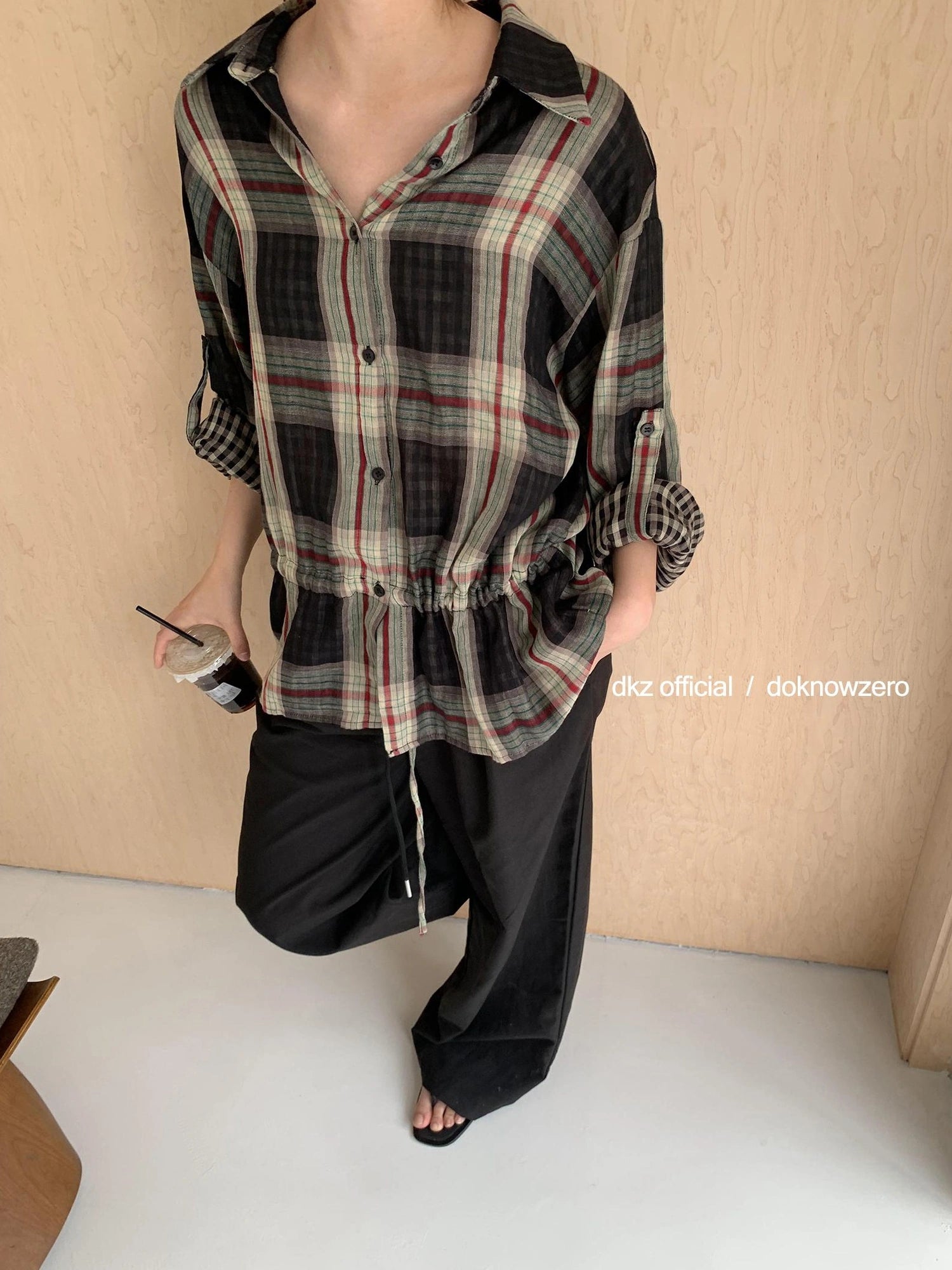 DKZ OFFICIAL Women Summer Loose Fit Drawstring Waist Long Pants