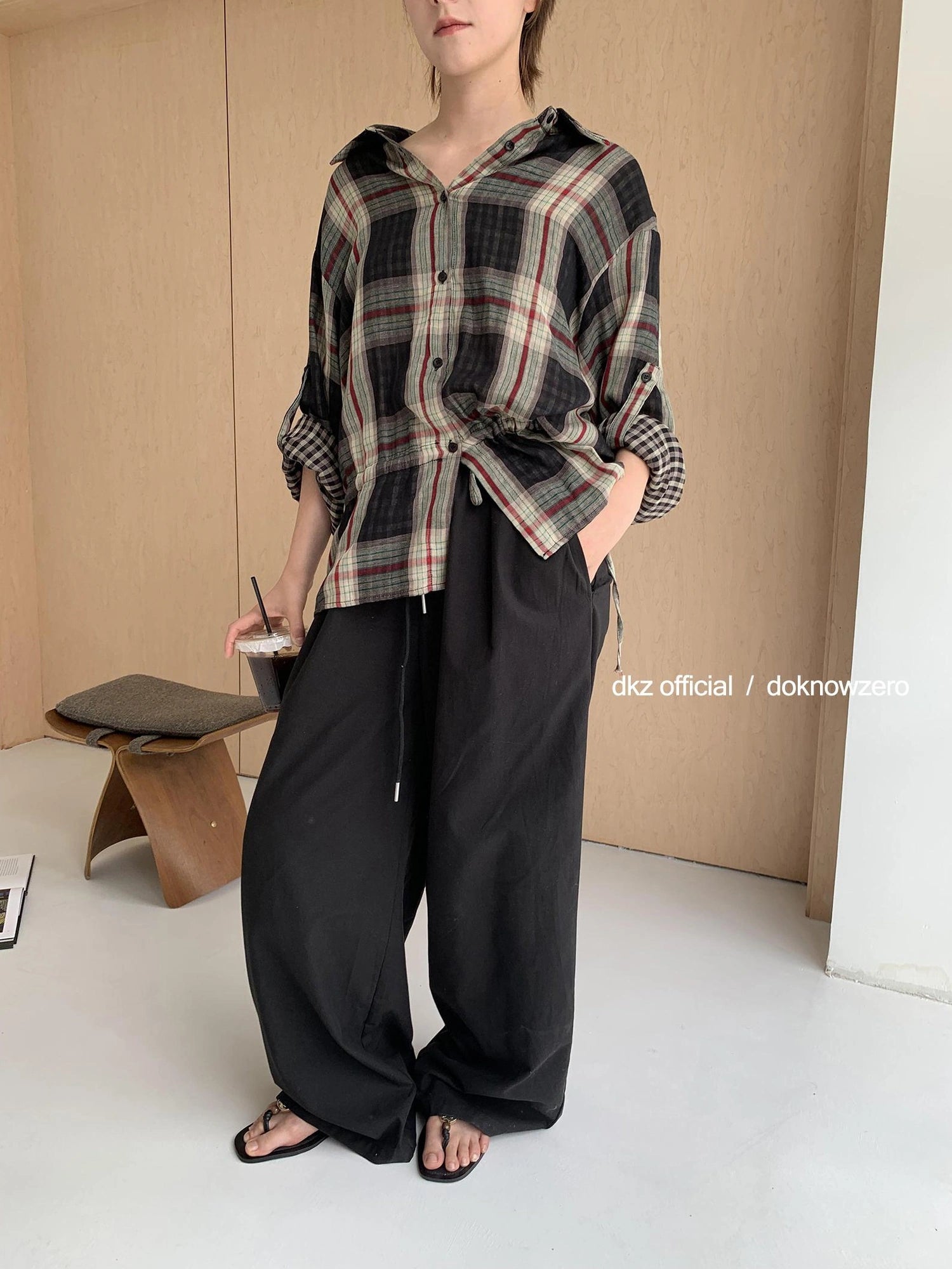 DKZ OFFICIAL Women Summer Loose Fit Drawstring Waist Long Pants