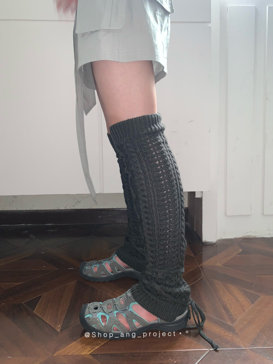 ang project Retro Twist Tie Solid Bubble Leg Warmers