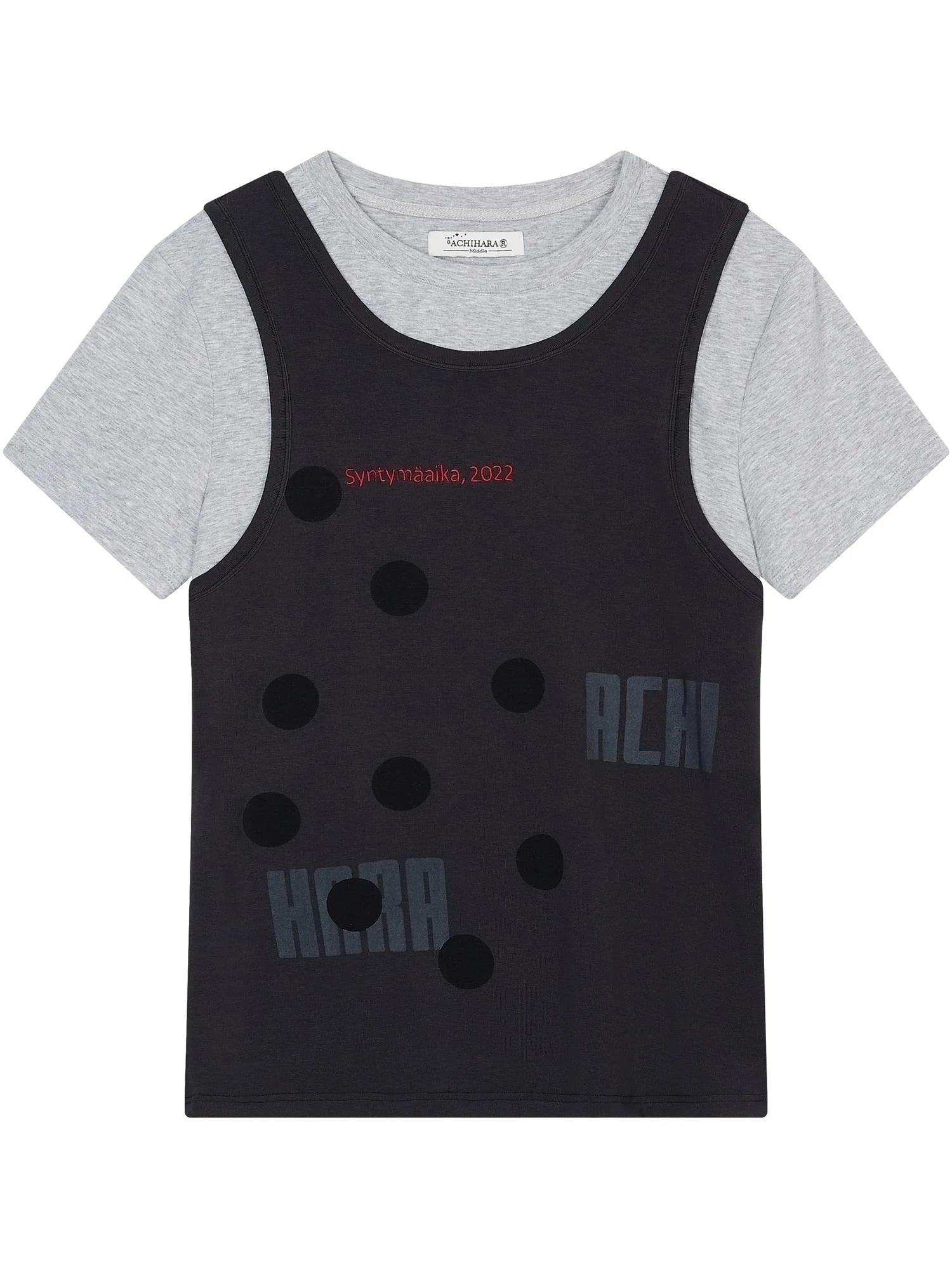 Tide Dot Mock Layered Knit Tee