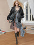 Lace Up Eyelet Rivet Knee High Combat Boots Punk