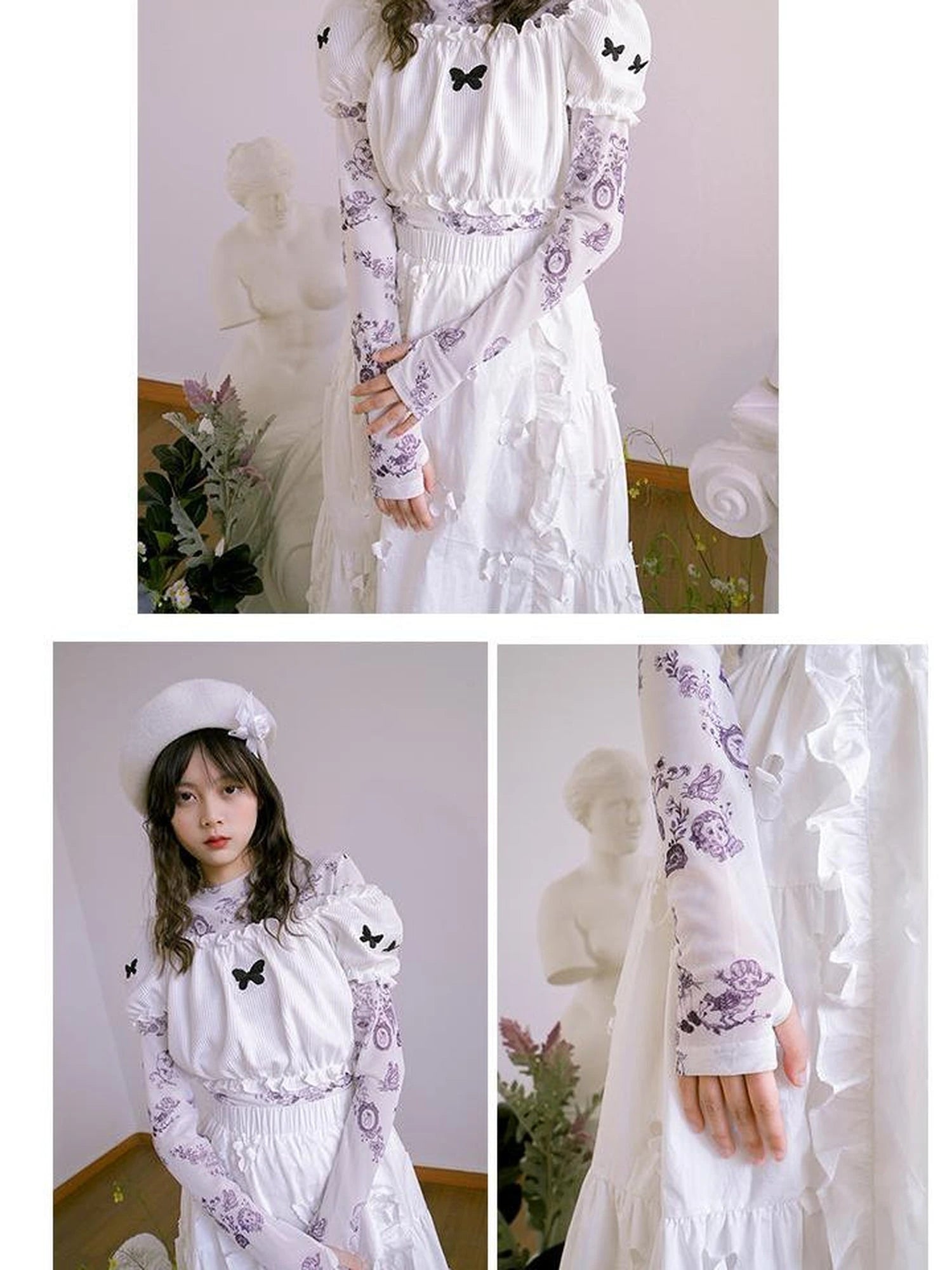 Absurd Garden Printed Sheer Long Sleeve Shirt