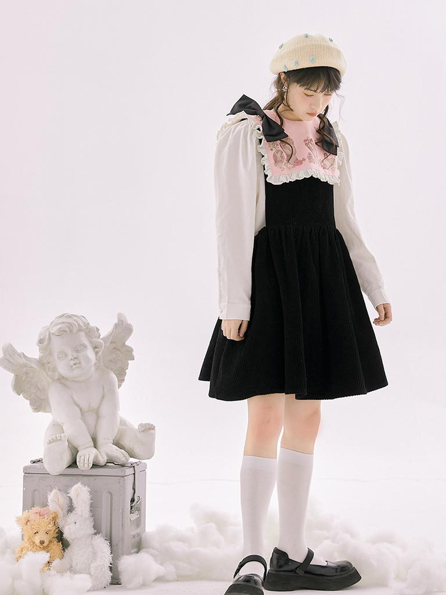 Daytoday Anatomical Girl Print Bubble Sleeve Shirt