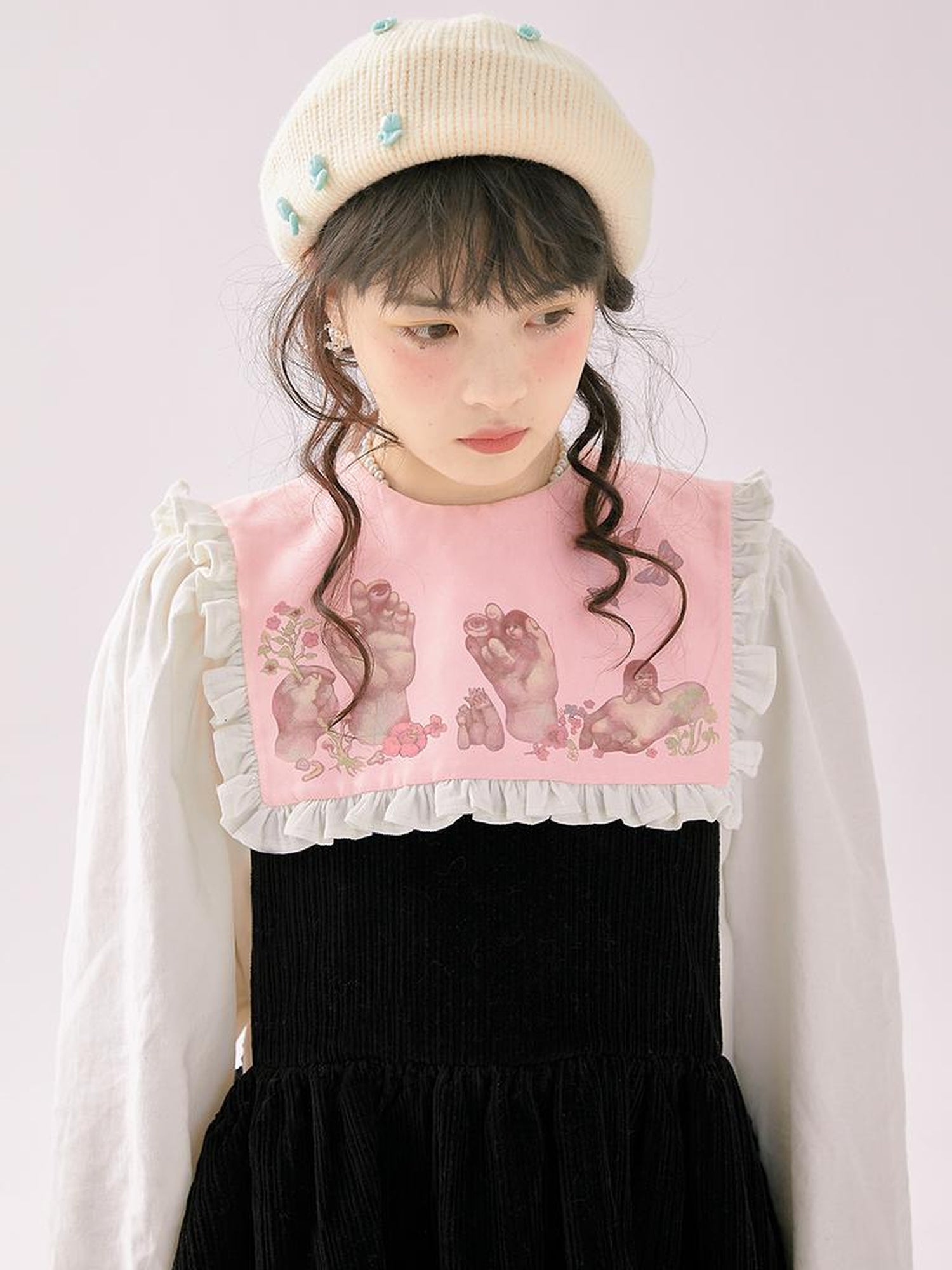 Daytoday Anatomical Girl Print Bubble Sleeve Shirt