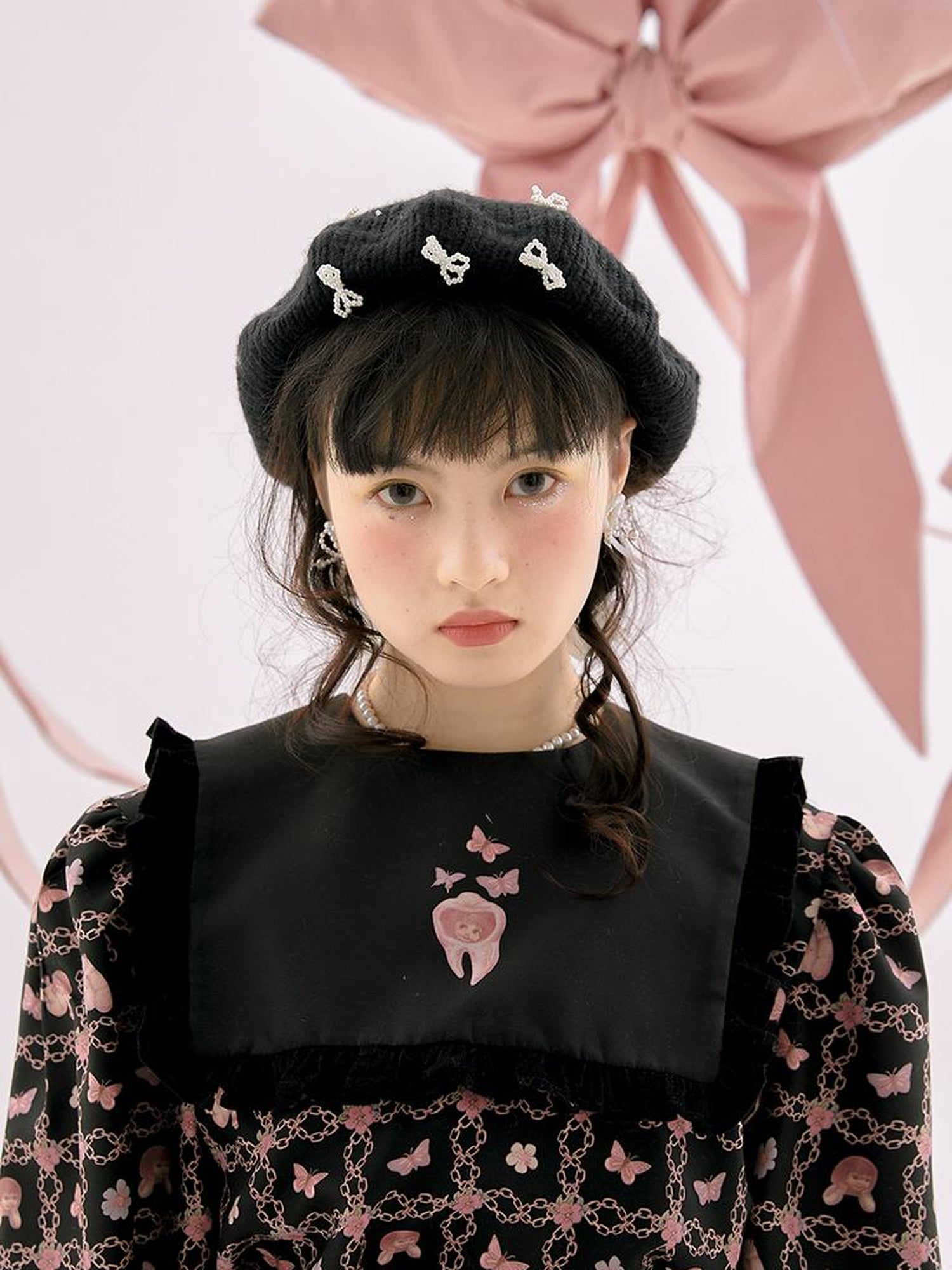 Daytoday Anatomical Girl Print Bubble Sleeve Shirt