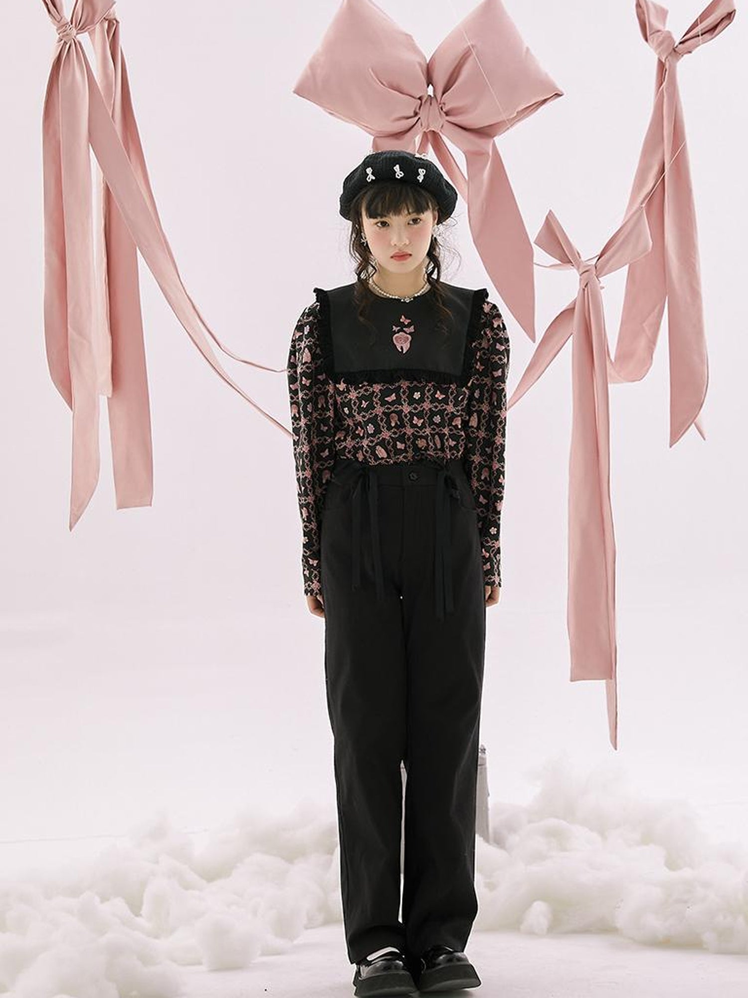 Daytoday Anatomical Girl Print Bubble Sleeve Shirt