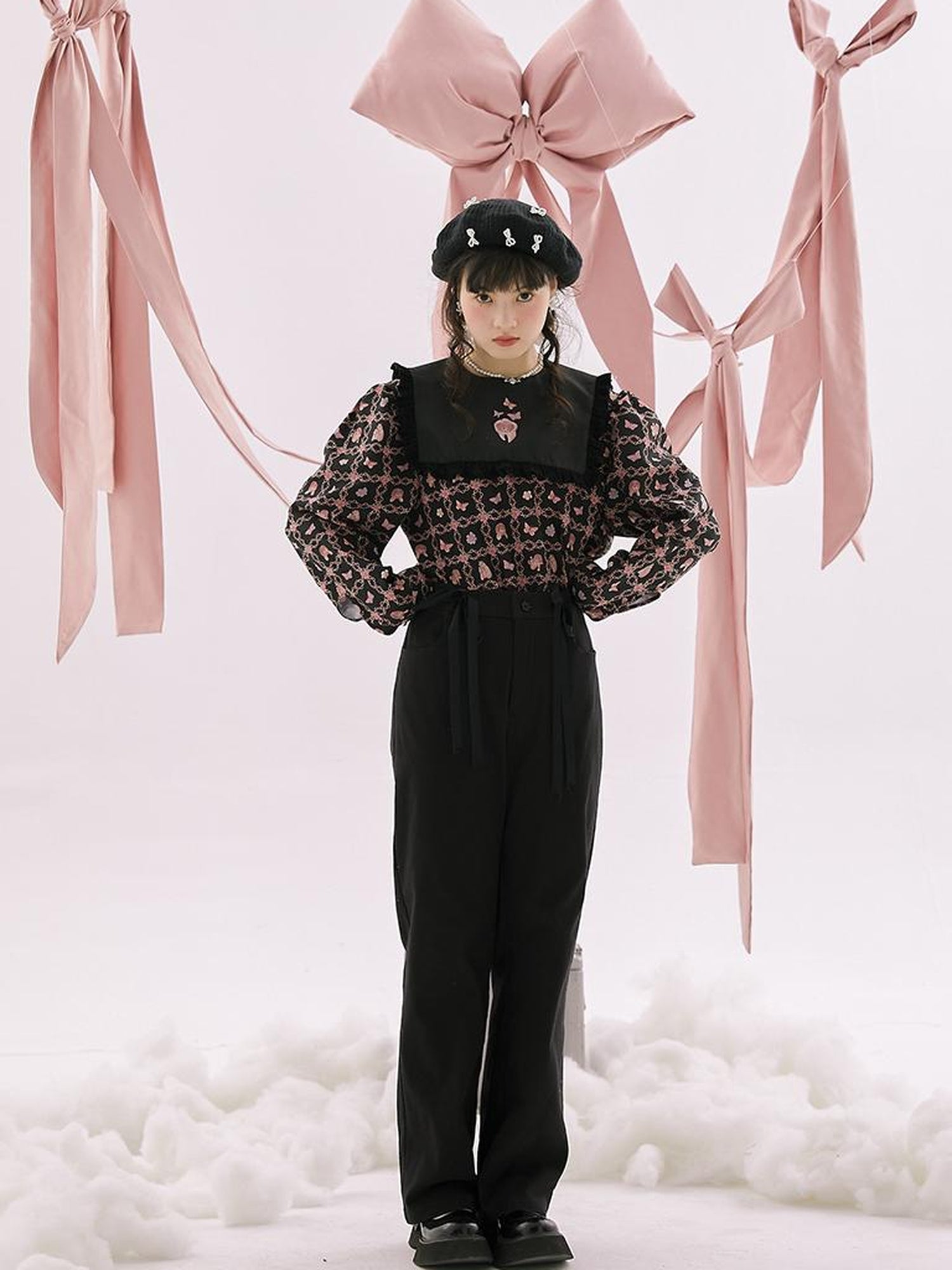 Daytoday Anatomical Girl Print Bubble Sleeve Shirt