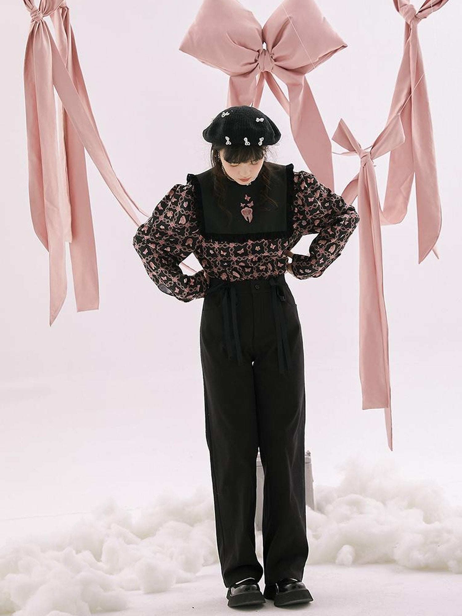 Daytoday Anatomical Girl Print Bubble Sleeve Shirt