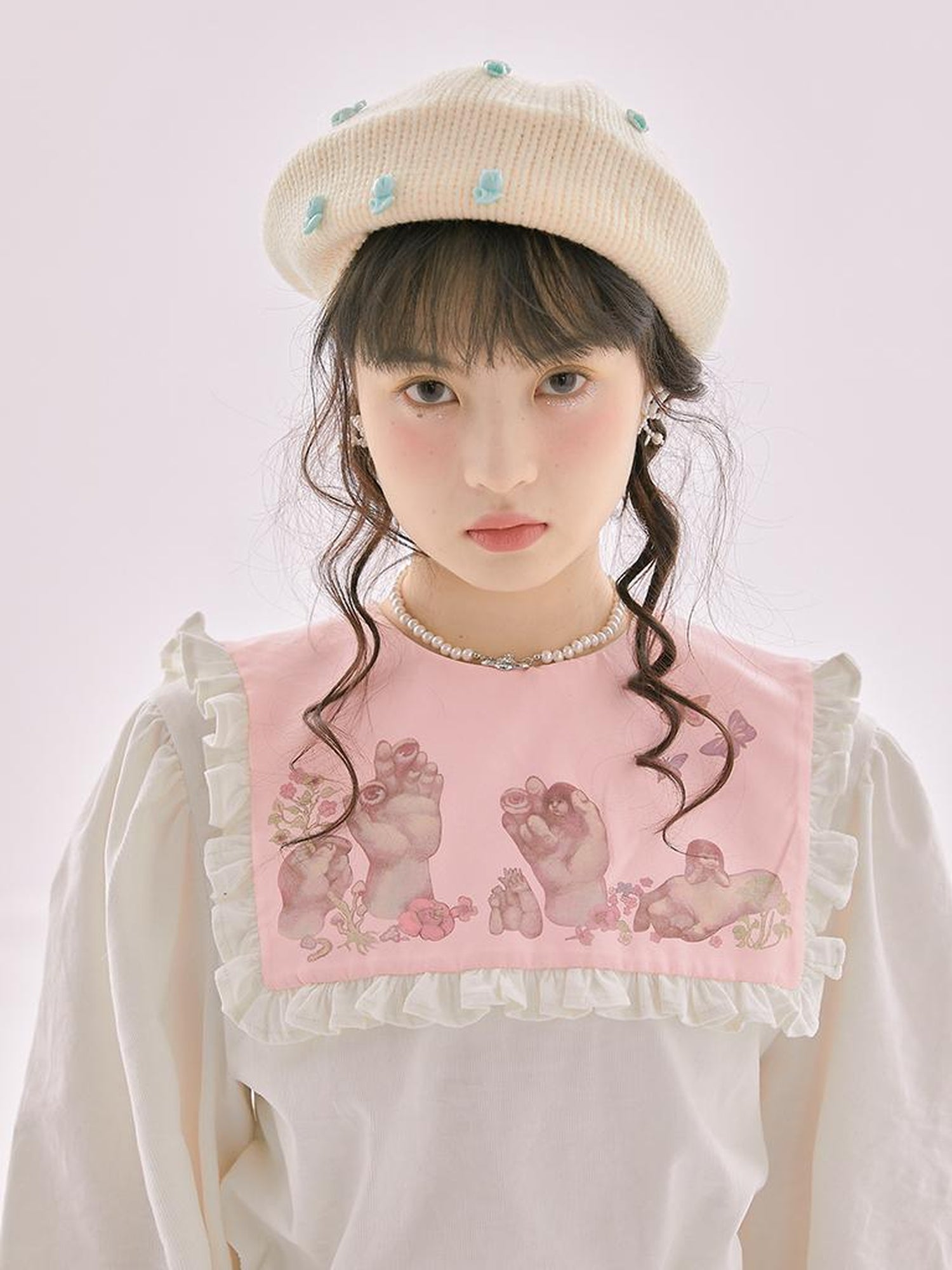 Daytoday Anatomical Girl Print Bubble Sleeve Shirt