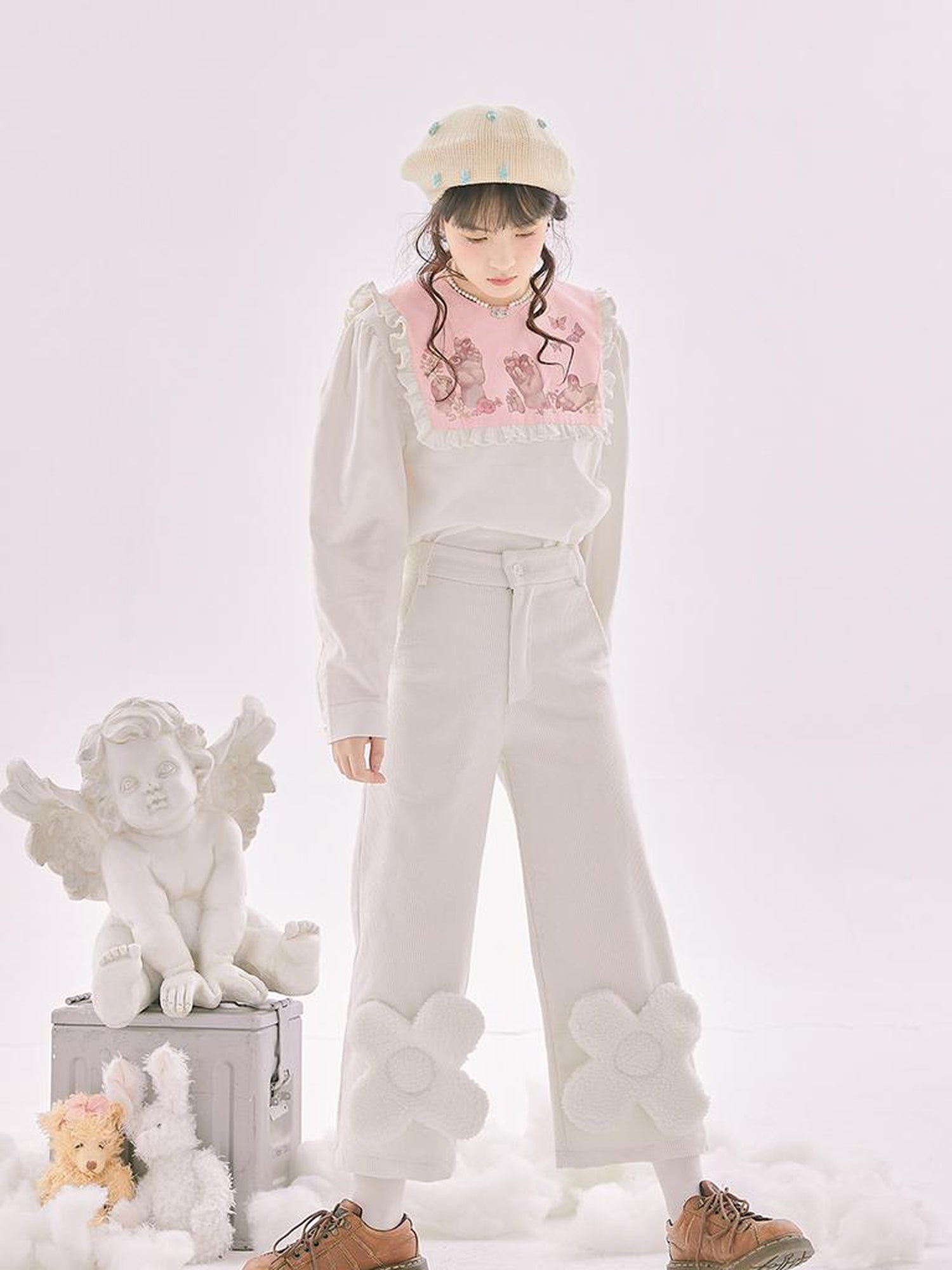 Daytoday Anatomical Girl Print Bubble Sleeve Shirt