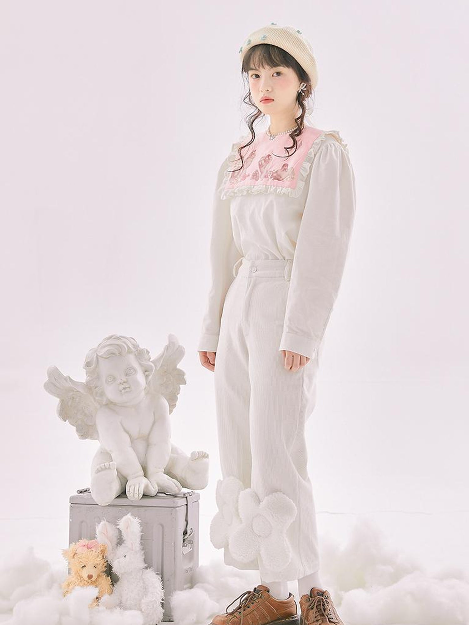 Daytoday Anatomical Girl Print Bubble Sleeve Shirt