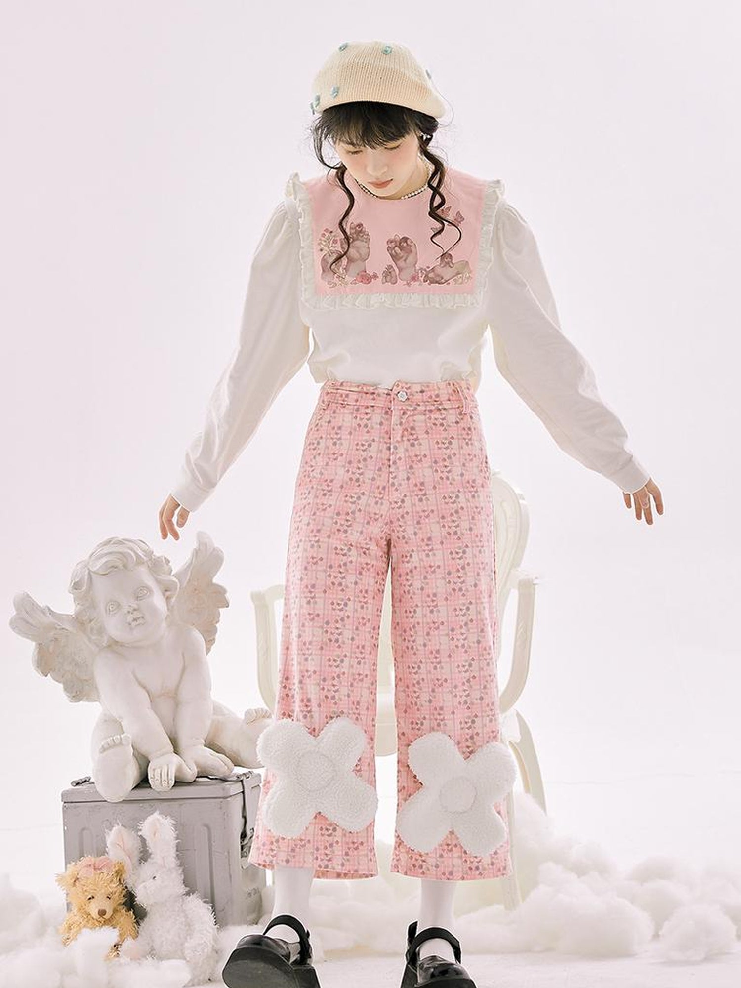 Daytoday Anatomical Girl Print Bubble Sleeve Shirt