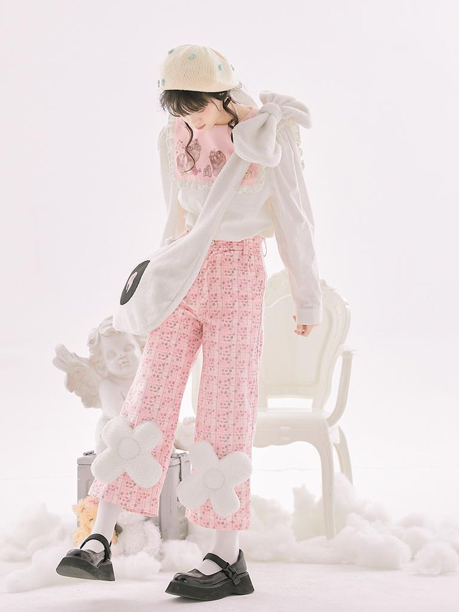 Daytoday Anatomical Girl Print Bubble Sleeve Shirt