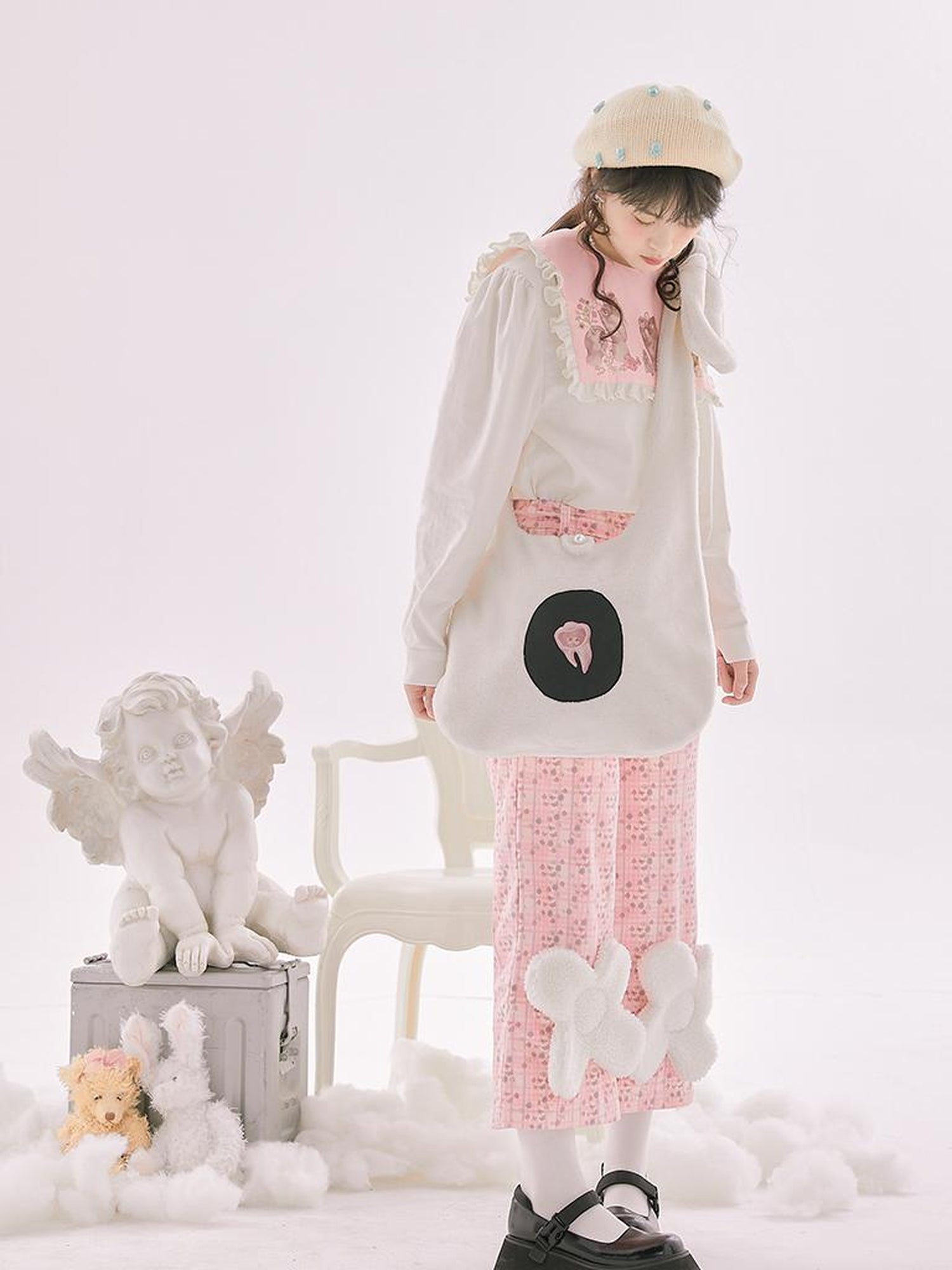 Daytoday Anatomical Girl Print Bubble Sleeve Shirt