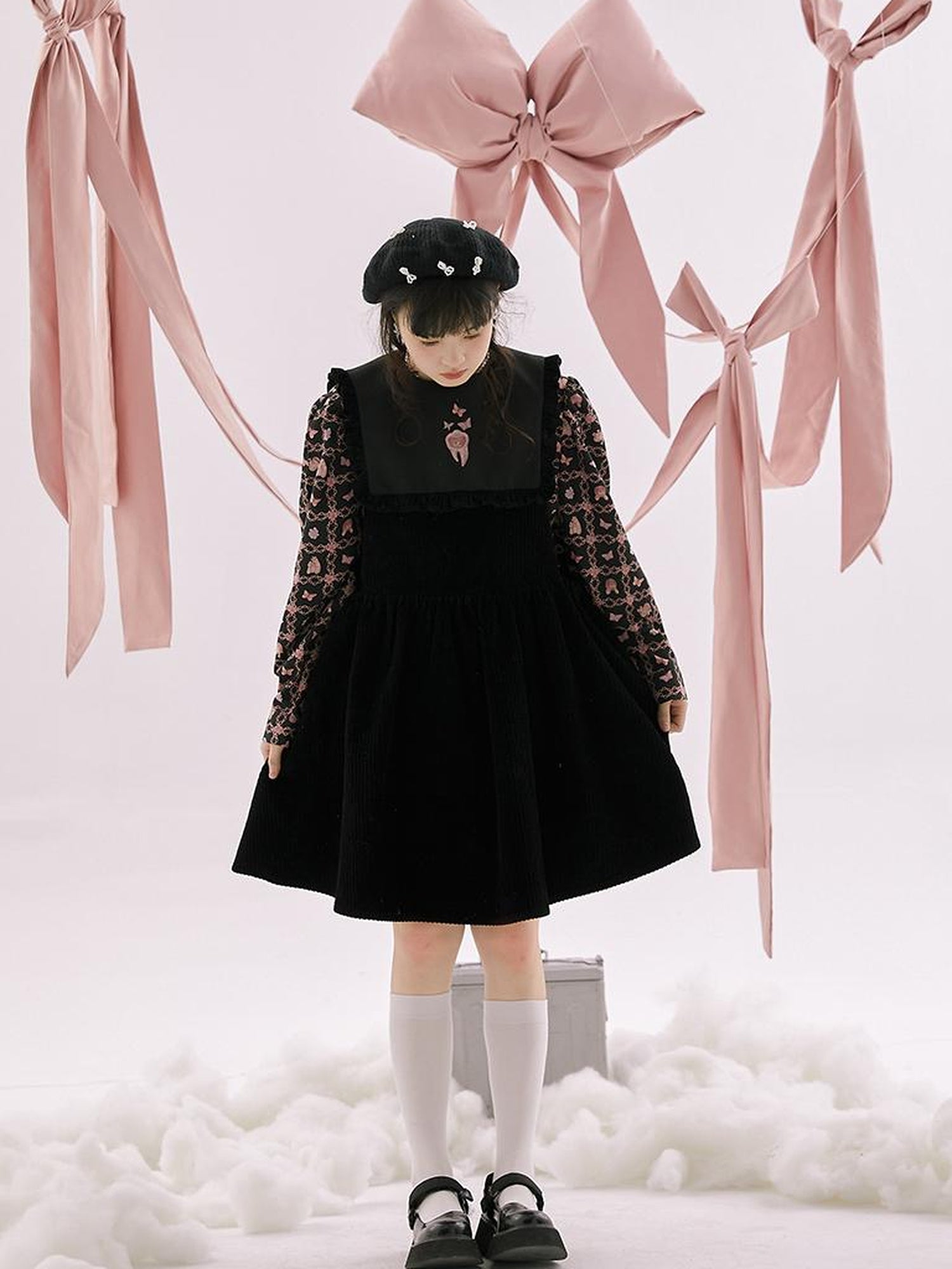 Daytoday Anatomical Girl Print Bubble Sleeve Shirt