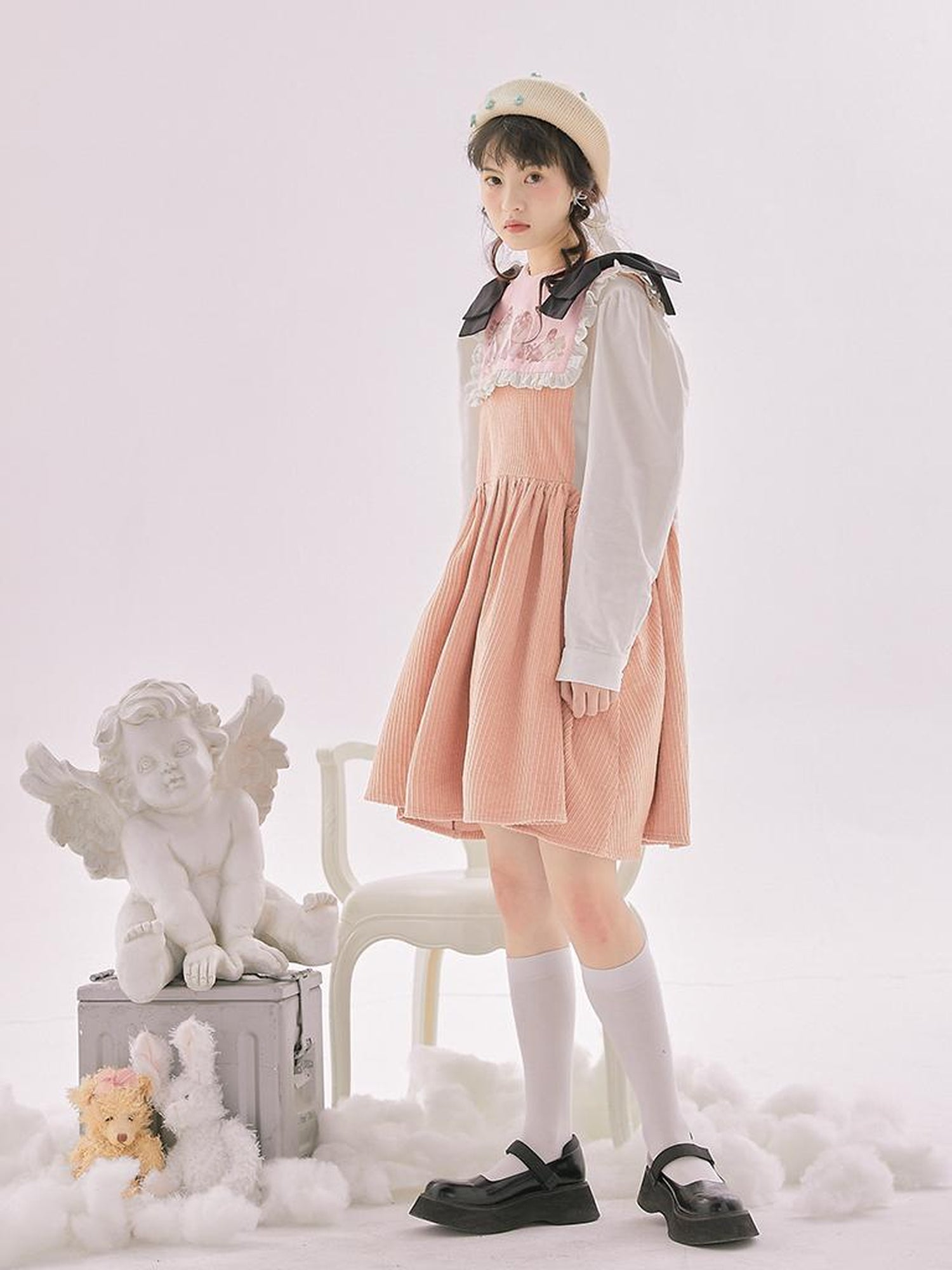 Daytoday Anatomical Girl Print Bubble Sleeve Shirt