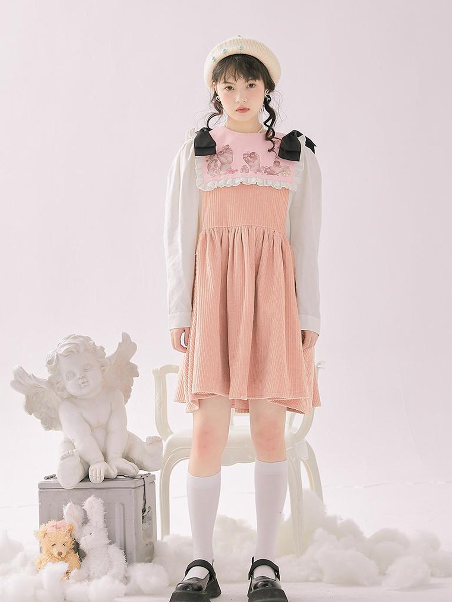 Daytoday Anatomical Girl Print Bubble Sleeve Shirt