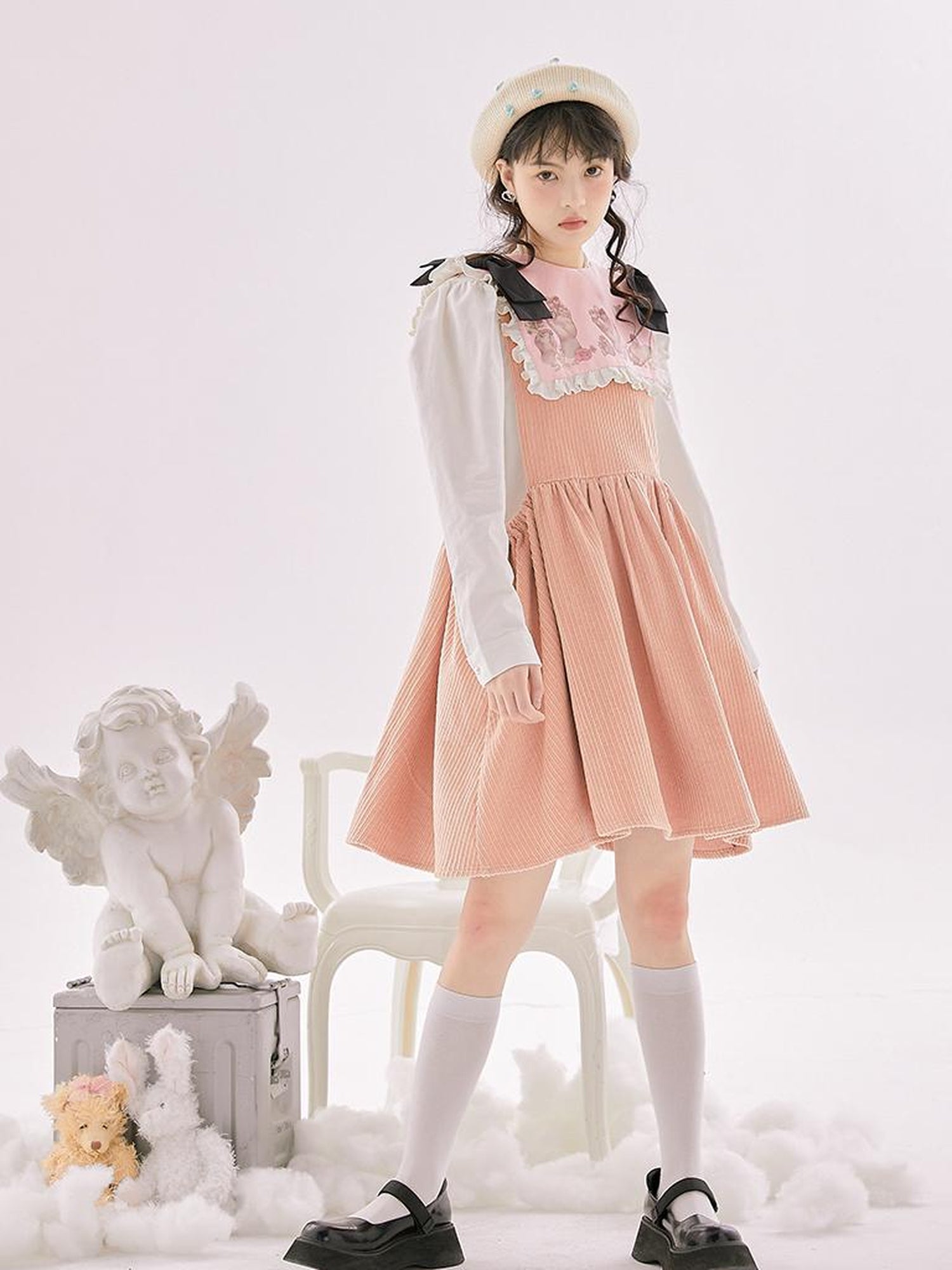 Daytoday Anatomical Girl Print Bubble Sleeve Shirt