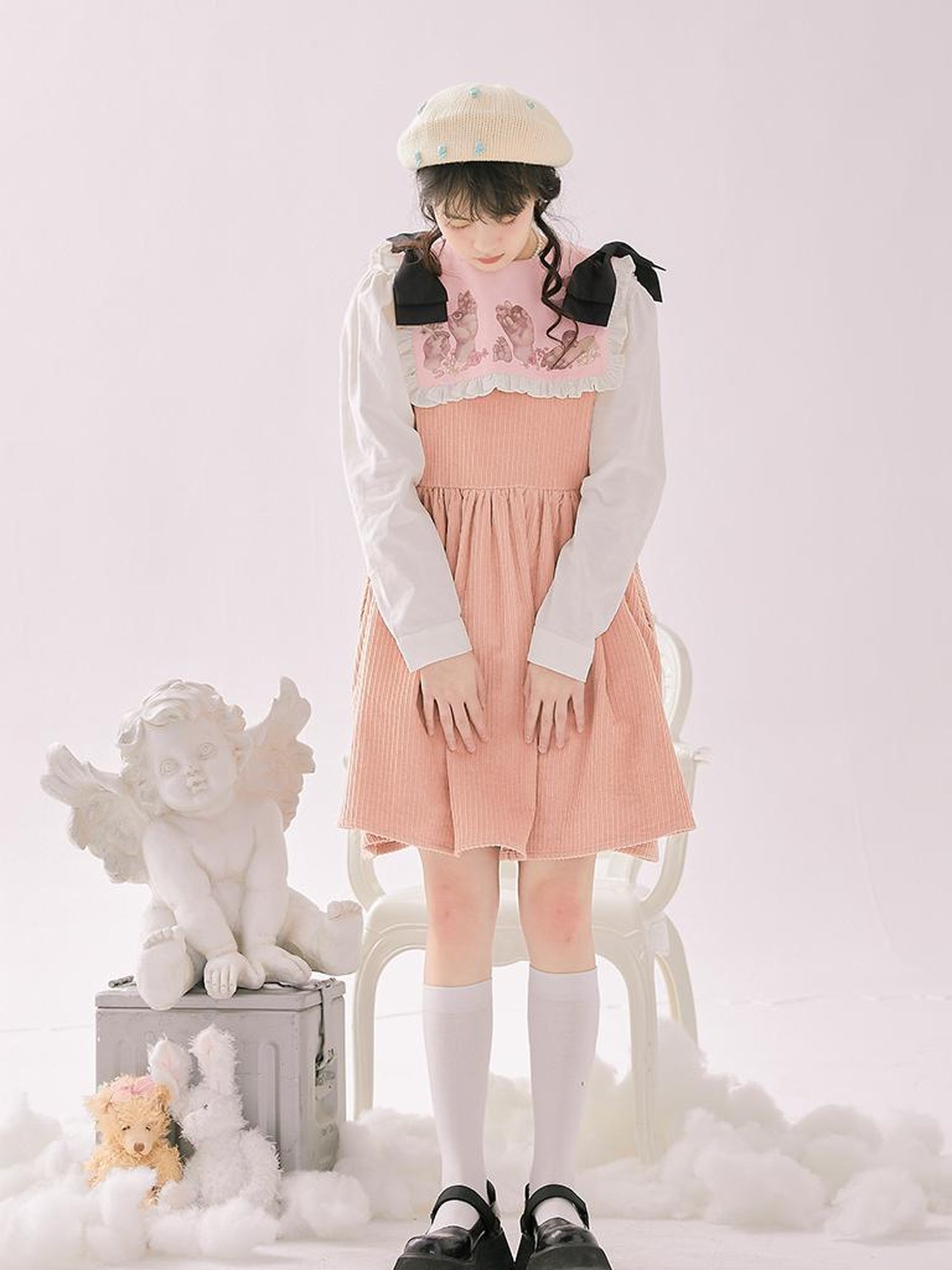 Daytoday Anatomical Girl Print Bubble Sleeve Shirt