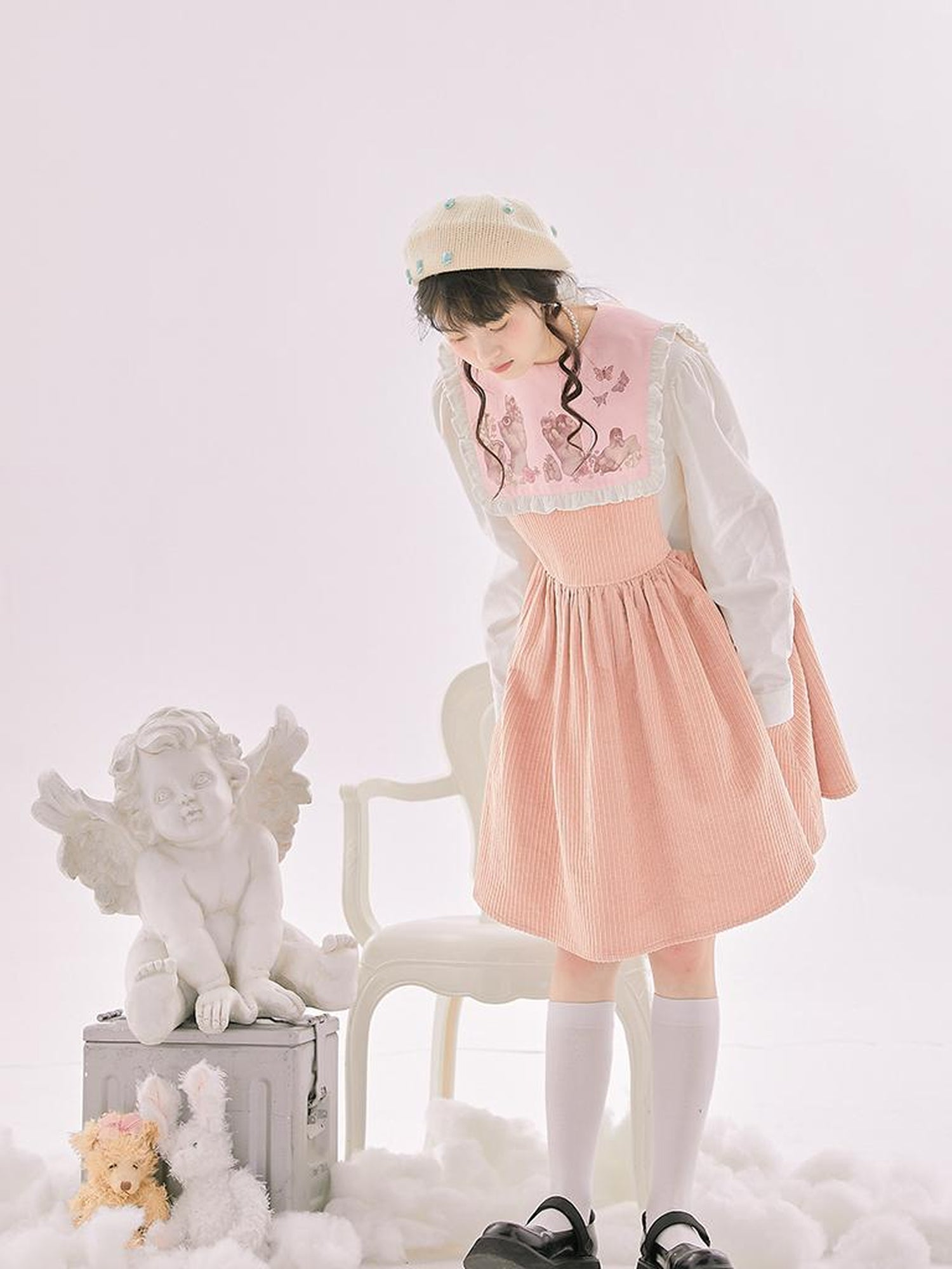 Daytoday Anatomical Girl Print Bubble Sleeve Shirt