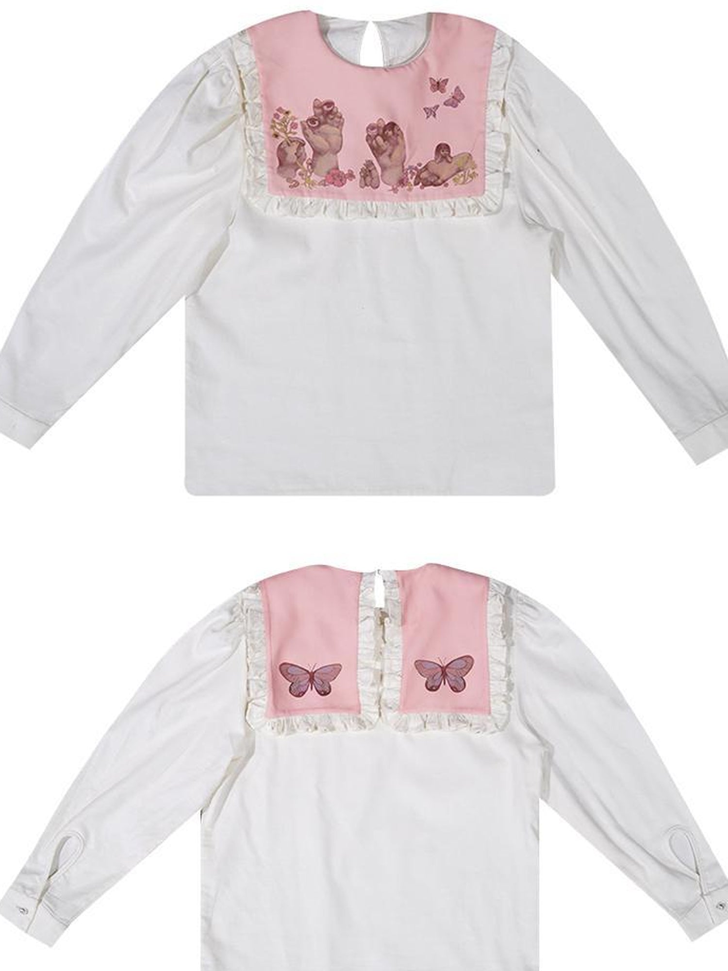 Daytoday Anatomical Girl Print Bubble Sleeve Shirt