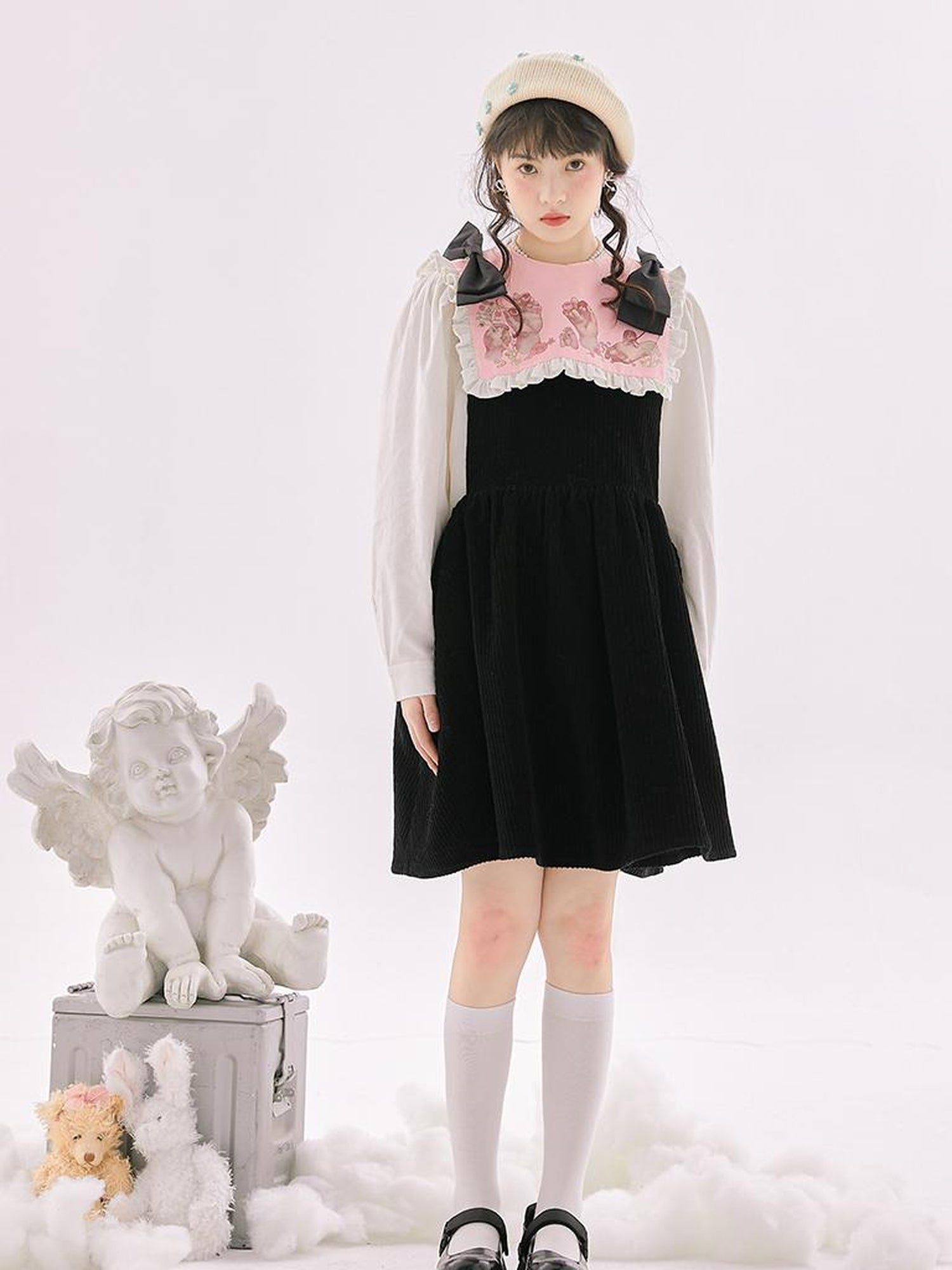 Daytoday Anatomical Girl Print Bubble Sleeve Shirt